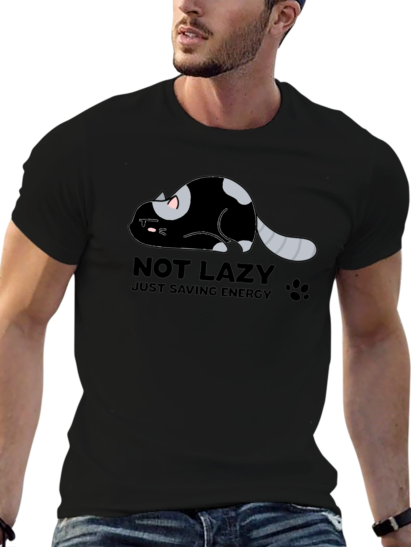 Lazy Cat Energy Saving Graphic Tee