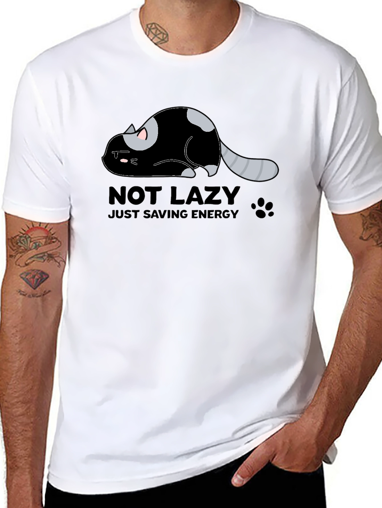 Lazy Cat Energy Saving Graphic Tee