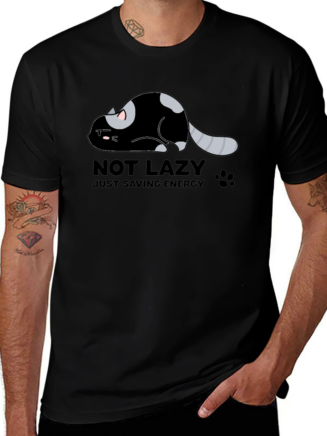 Lazy Cat Energy Saving Graphic Tee