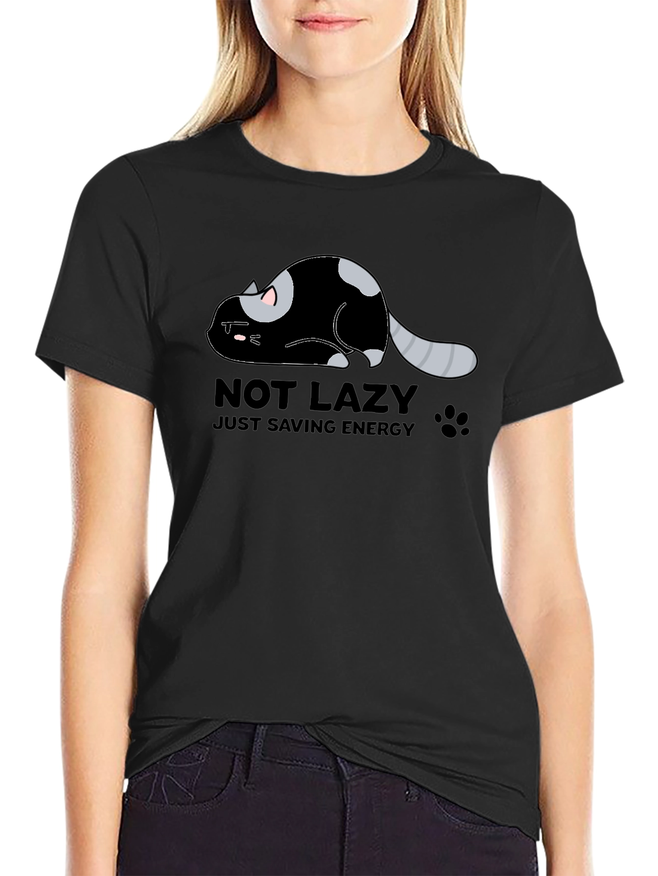 Lazy Cat Energy Saving Graphic Tee