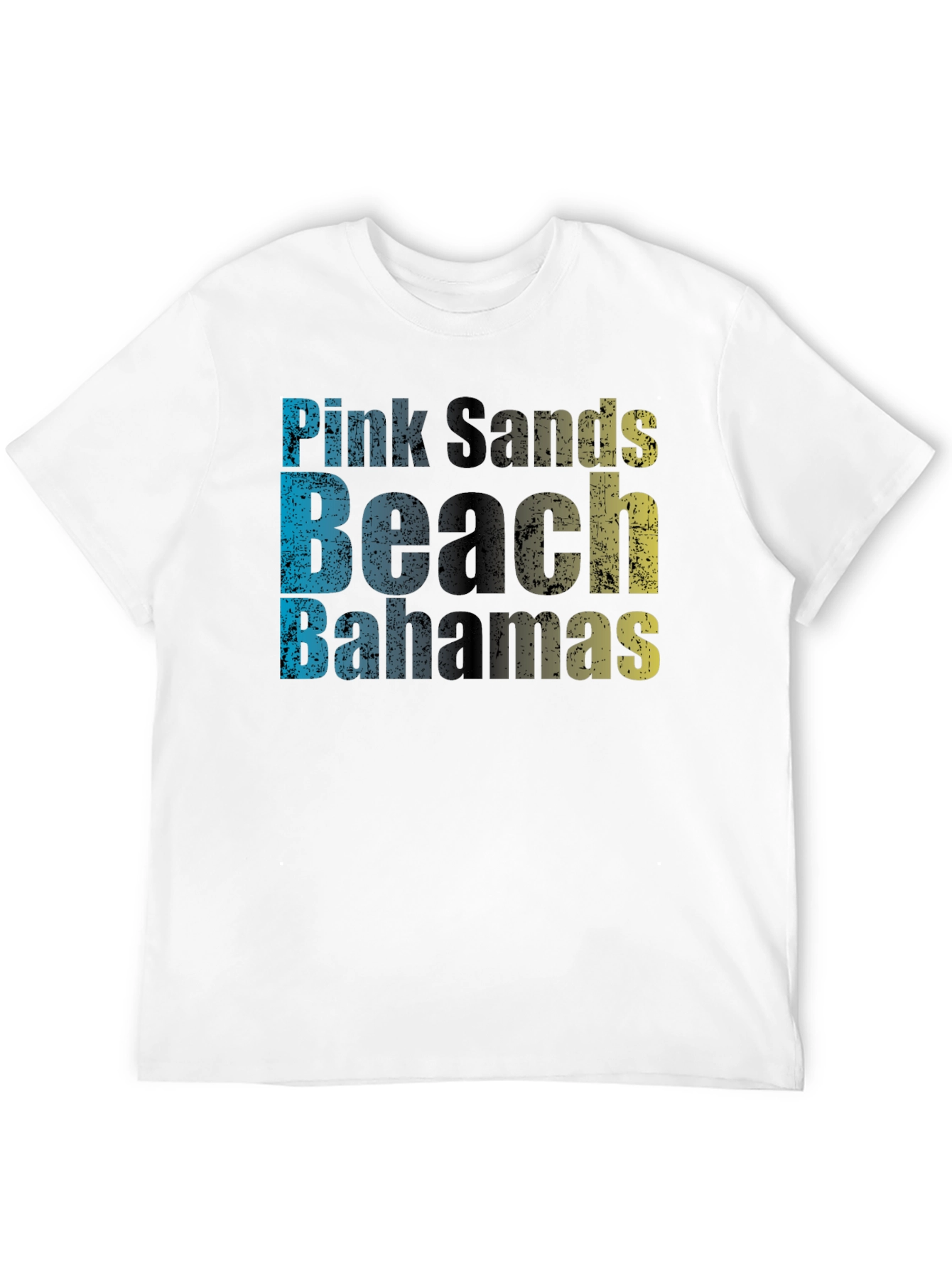 Pink Sands Beach Bahamas Mens Black T-Shirt