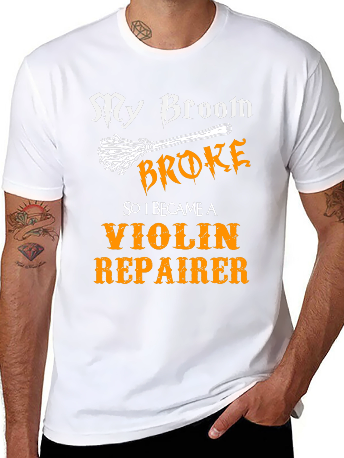 Funny My Broom Broke Violin Repairer T-Shirt