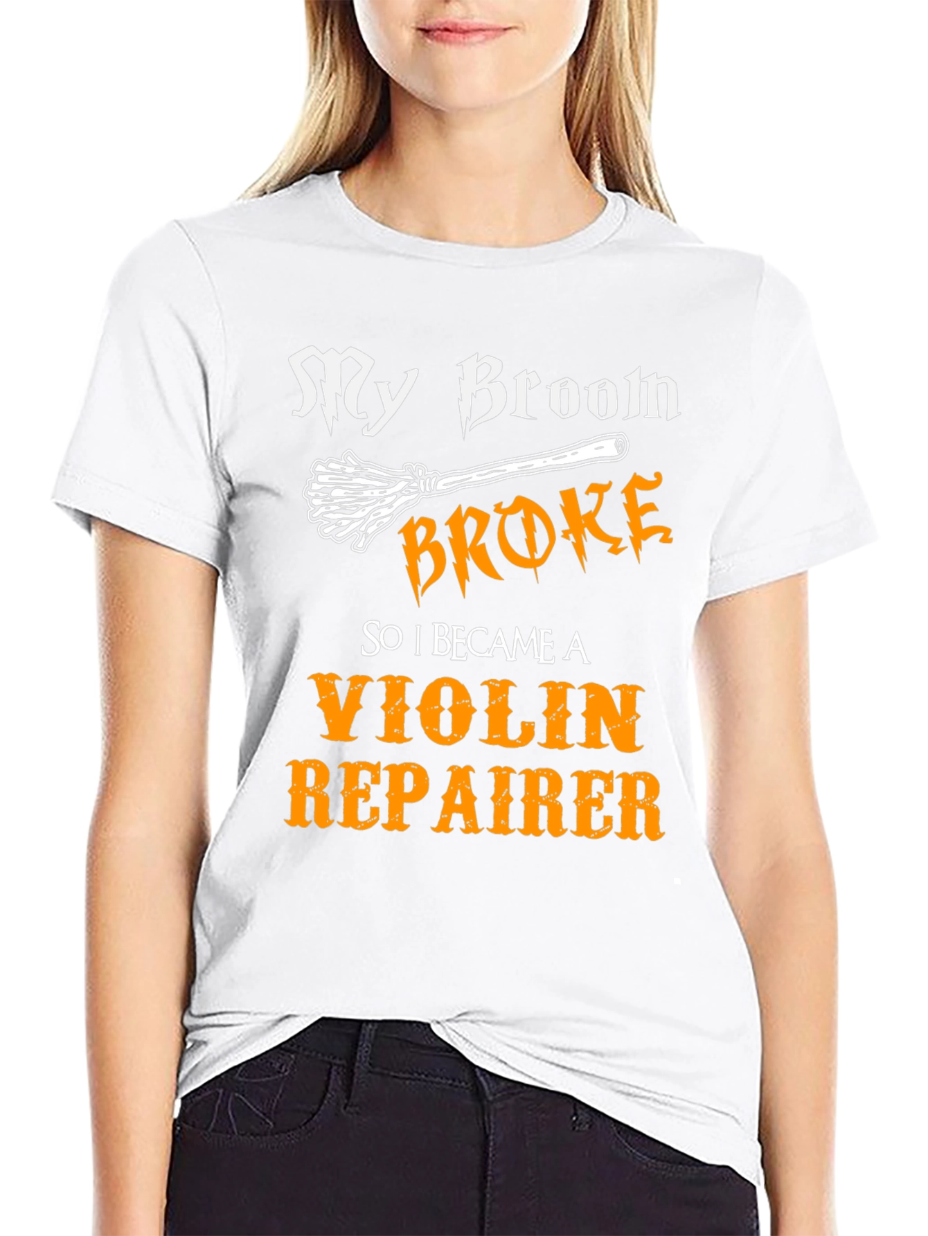 Funny My Broom Broke Violin Repairer T-Shirt