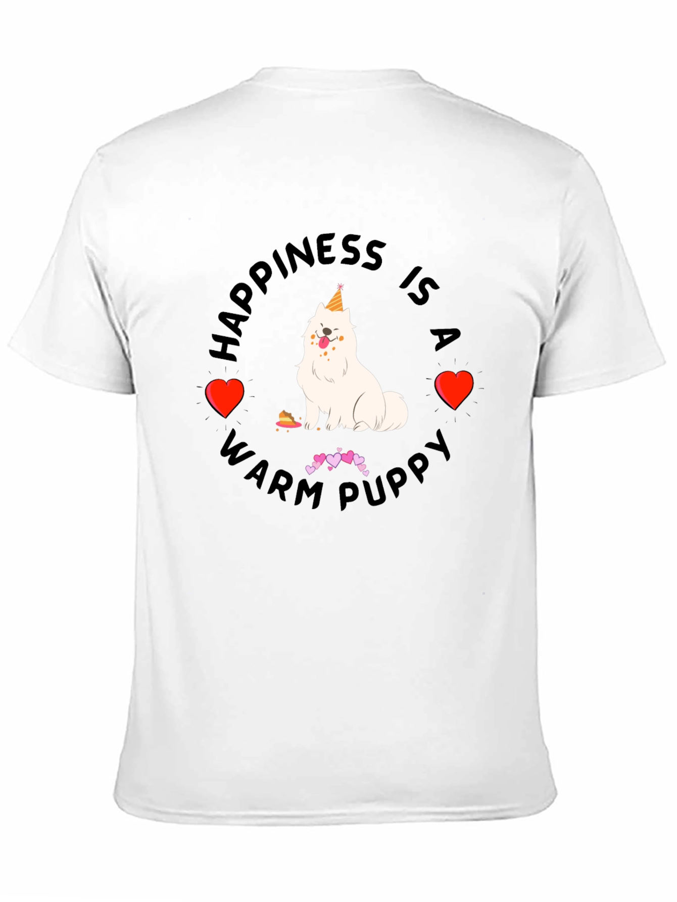 Happiness is a Warm Puppy Black T-Shirt