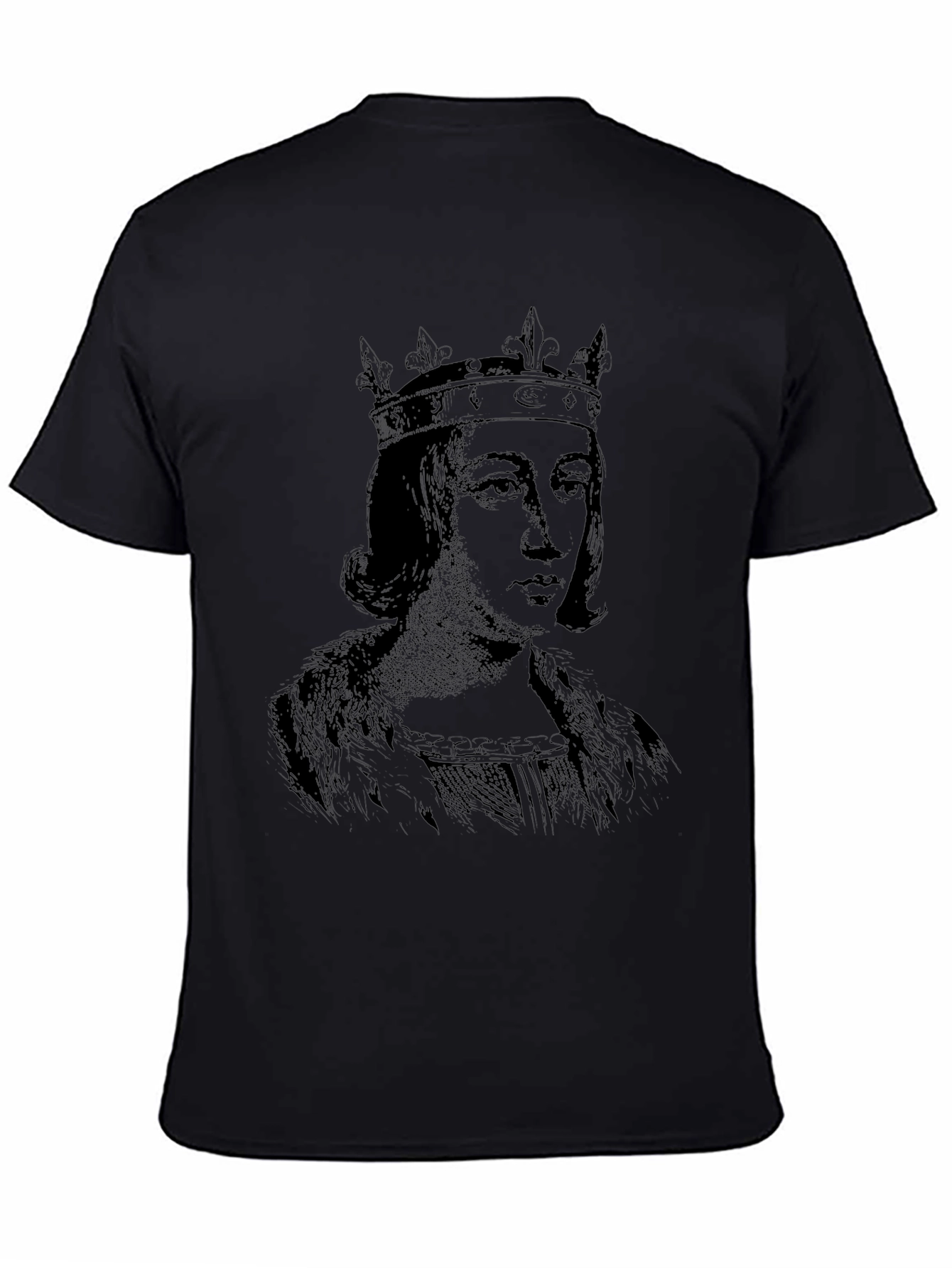 King Portrait Graphic Black T-Shirt