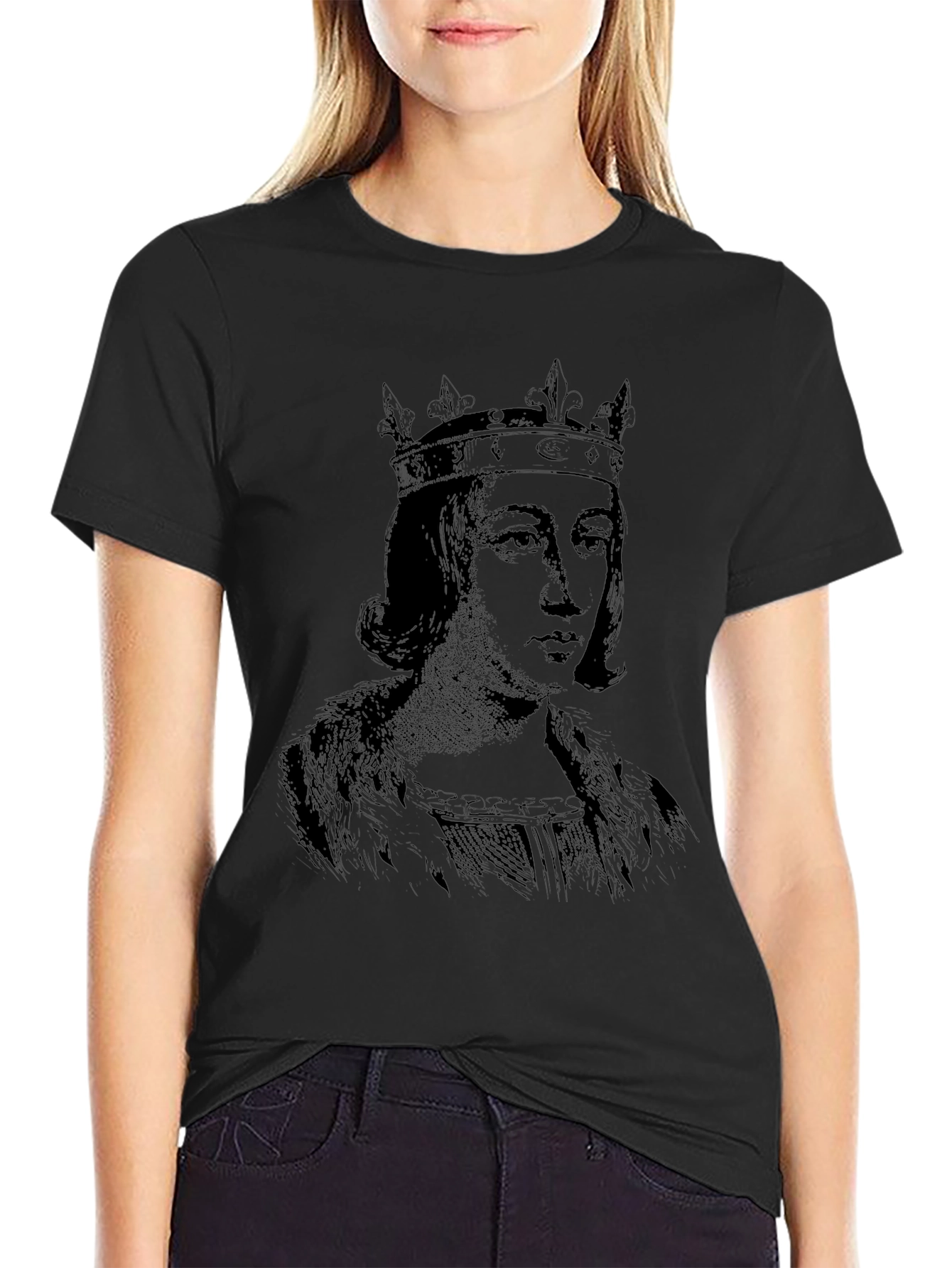 King Portrait Graphic Black T-Shirt