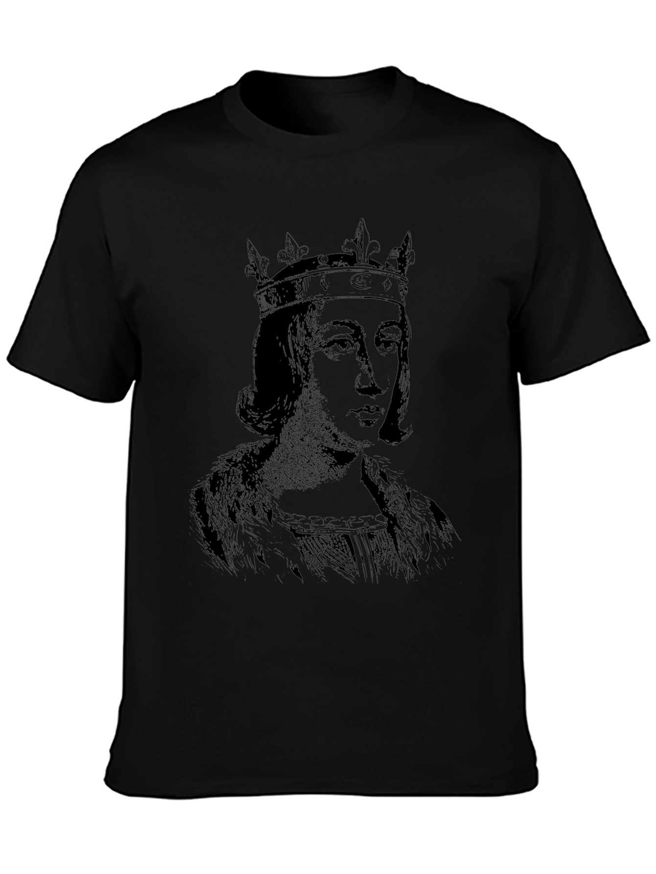King Portrait Graphic Black T-Shirt