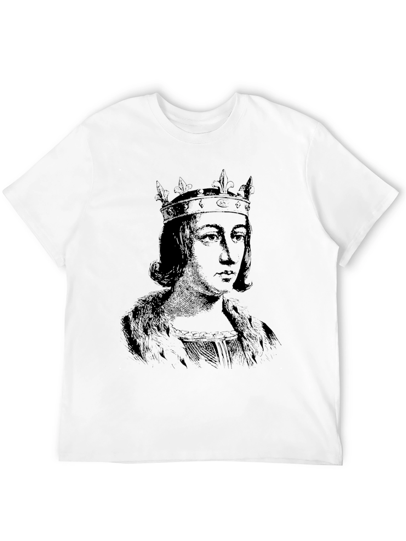 King Portrait Graphic Black T-Shirt