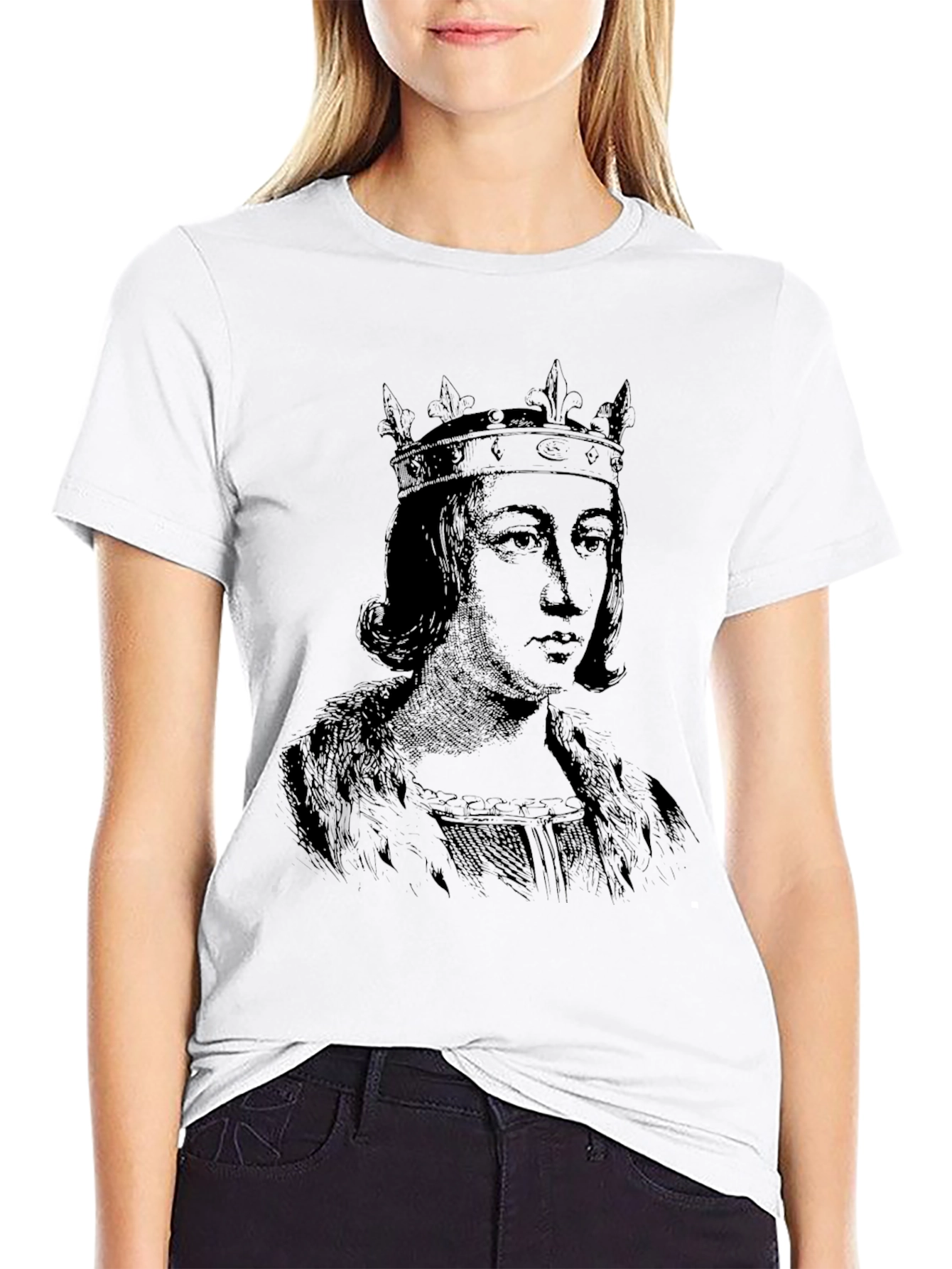 King Portrait Graphic Black T-Shirt