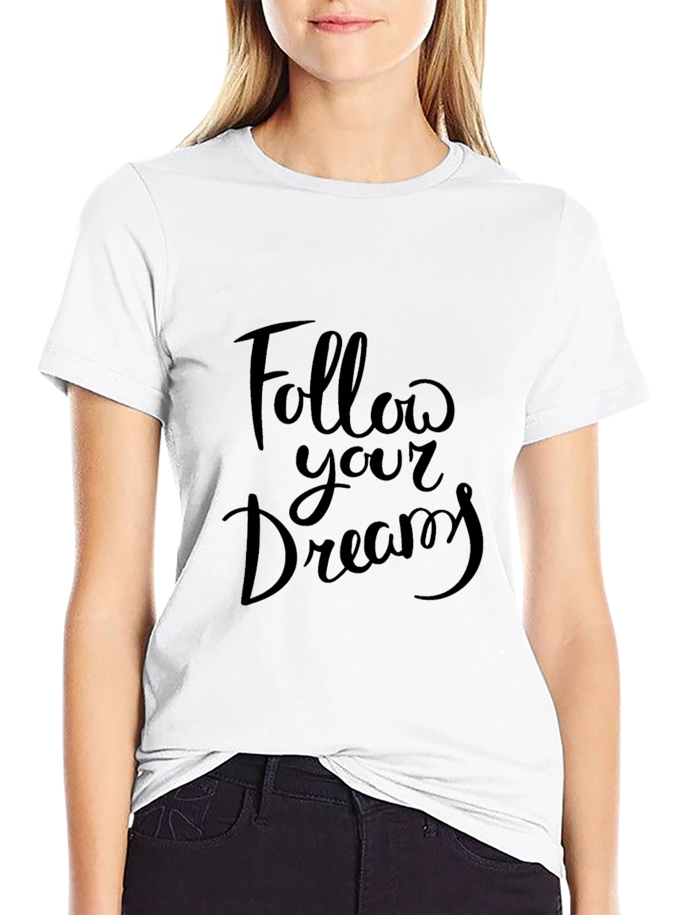 Follow Your Dreams Black Graphic Tee