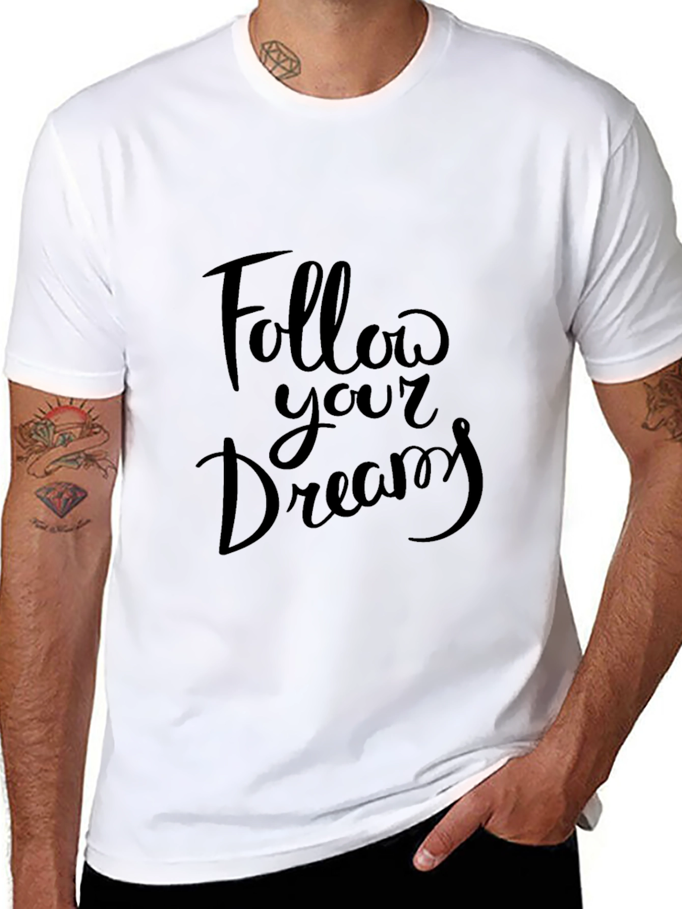 Follow Your Dreams Black Graphic Tee