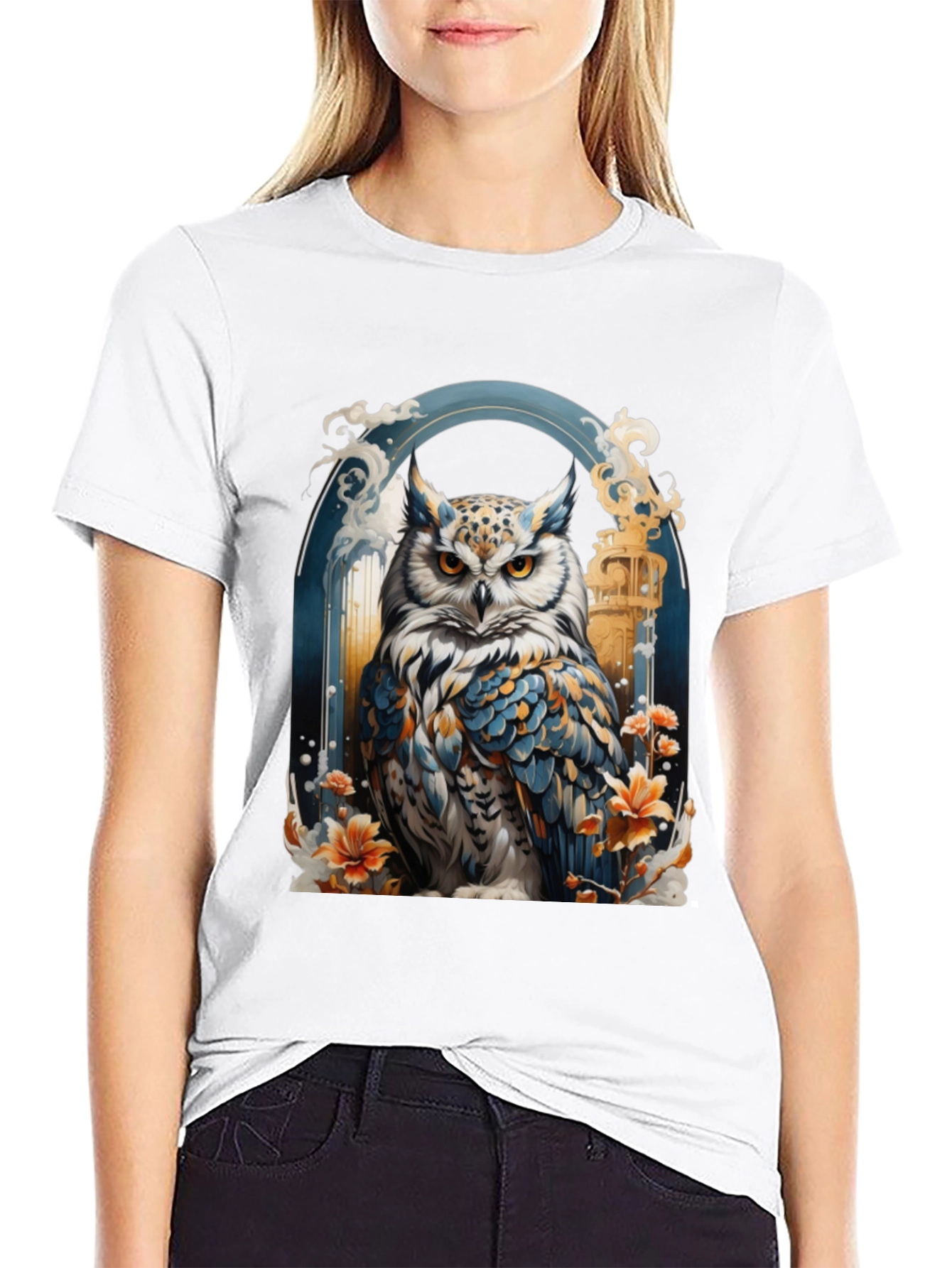 Owl Graphic Print T-Shirt - Unique Design
