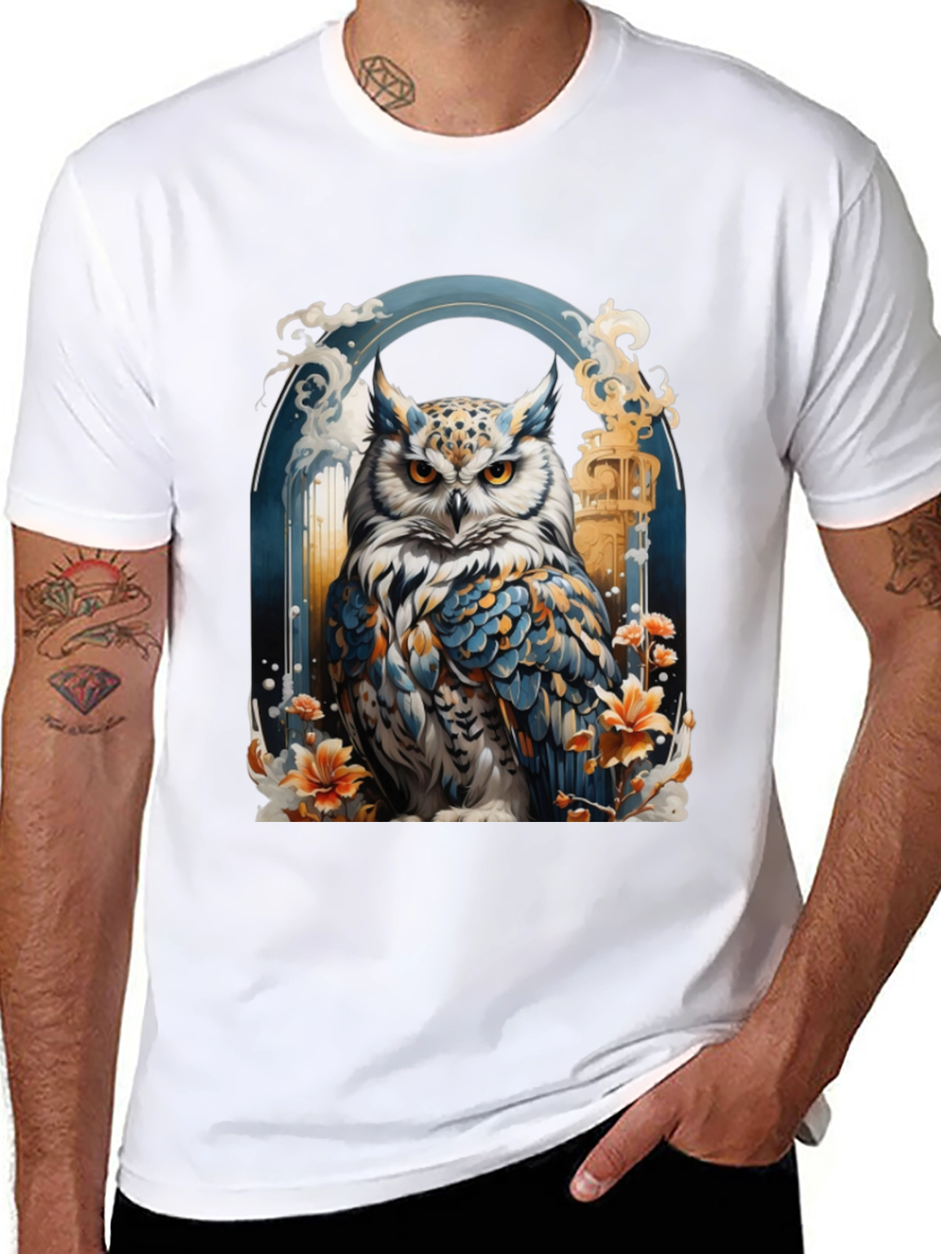 Owl Graphic Print T-Shirt - Unique Design