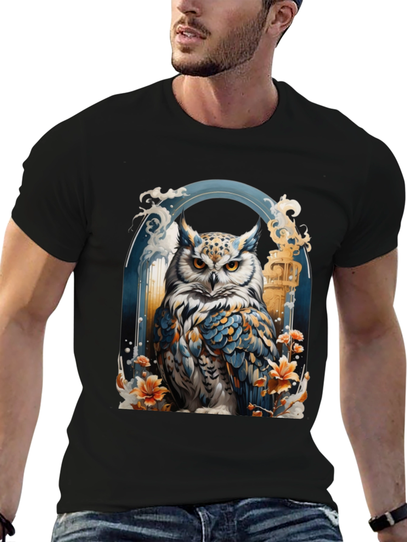 Owl Graphic Print T-Shirt - Unique Design