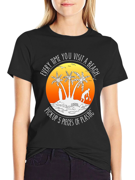 Beach Cleanup T-Shirt: Pick Up 5 Pieces of Plastic