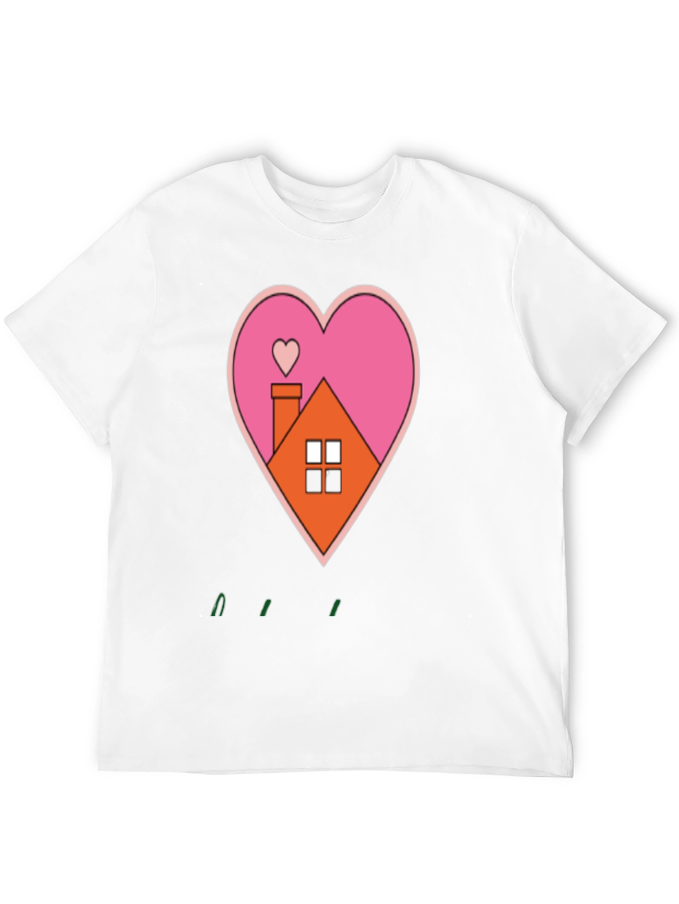 Heart House Graphic Tee - Black Casual T-Shirt