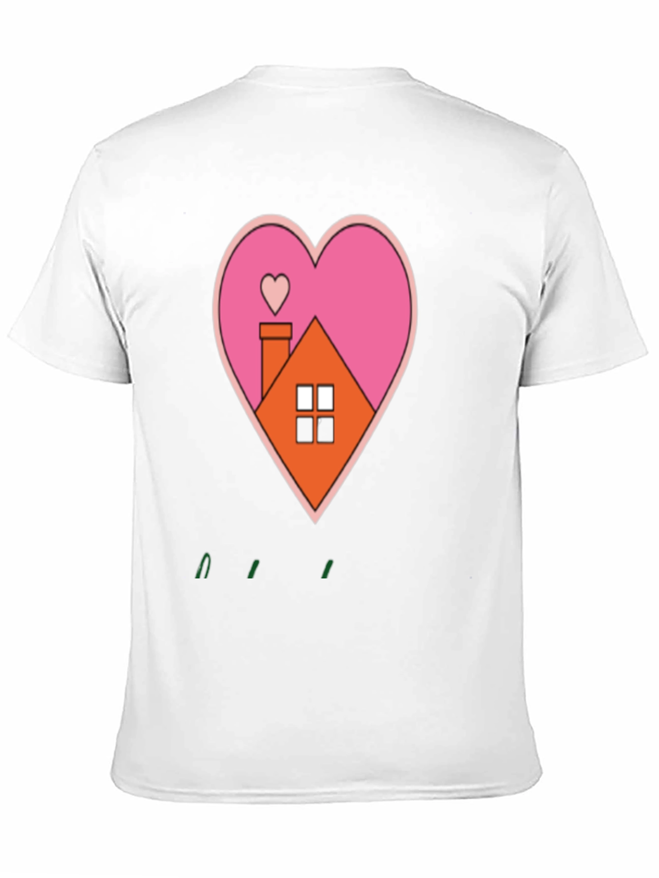 Heart House Graphic Tee - Black Casual T-Shirt
