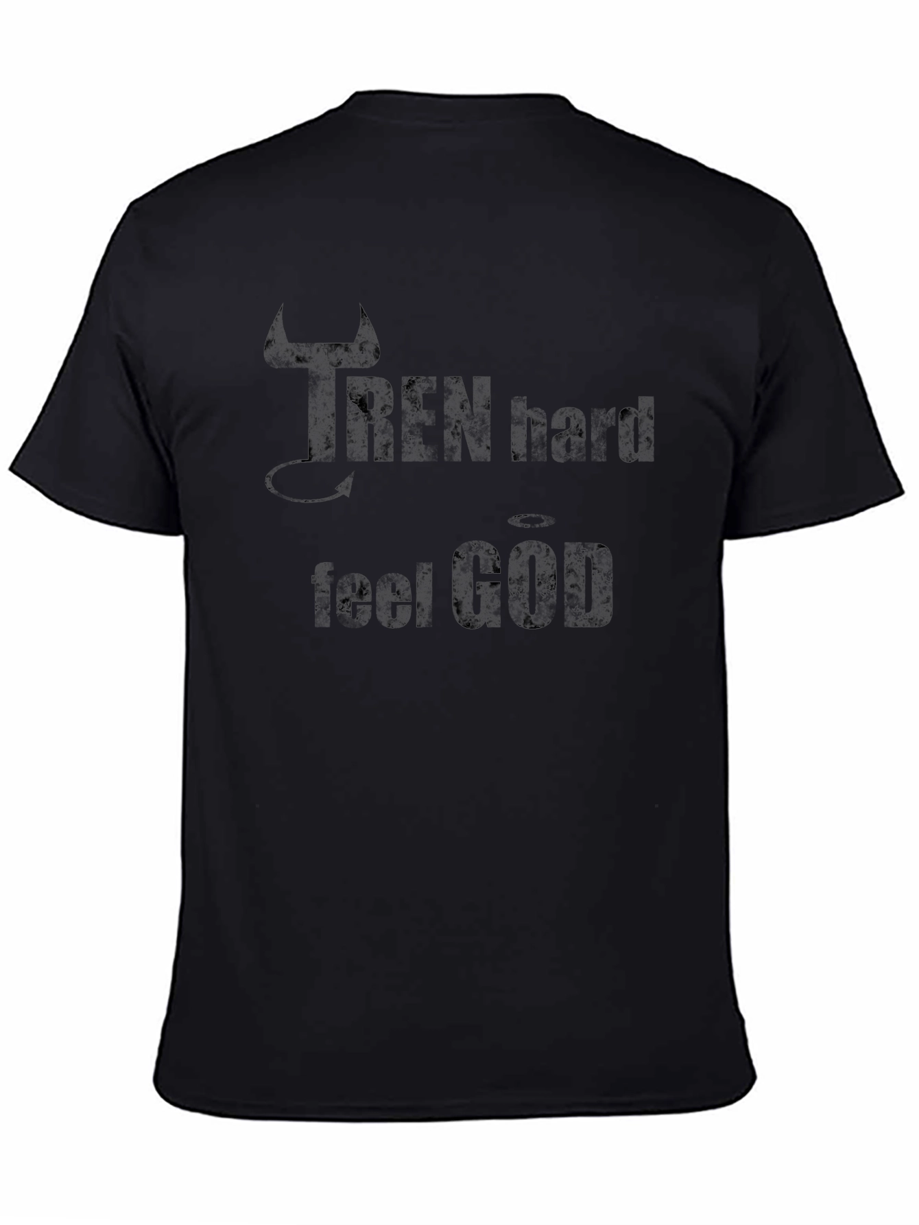 Iron Hard Feel God Mens Black Graphic T-Shirt