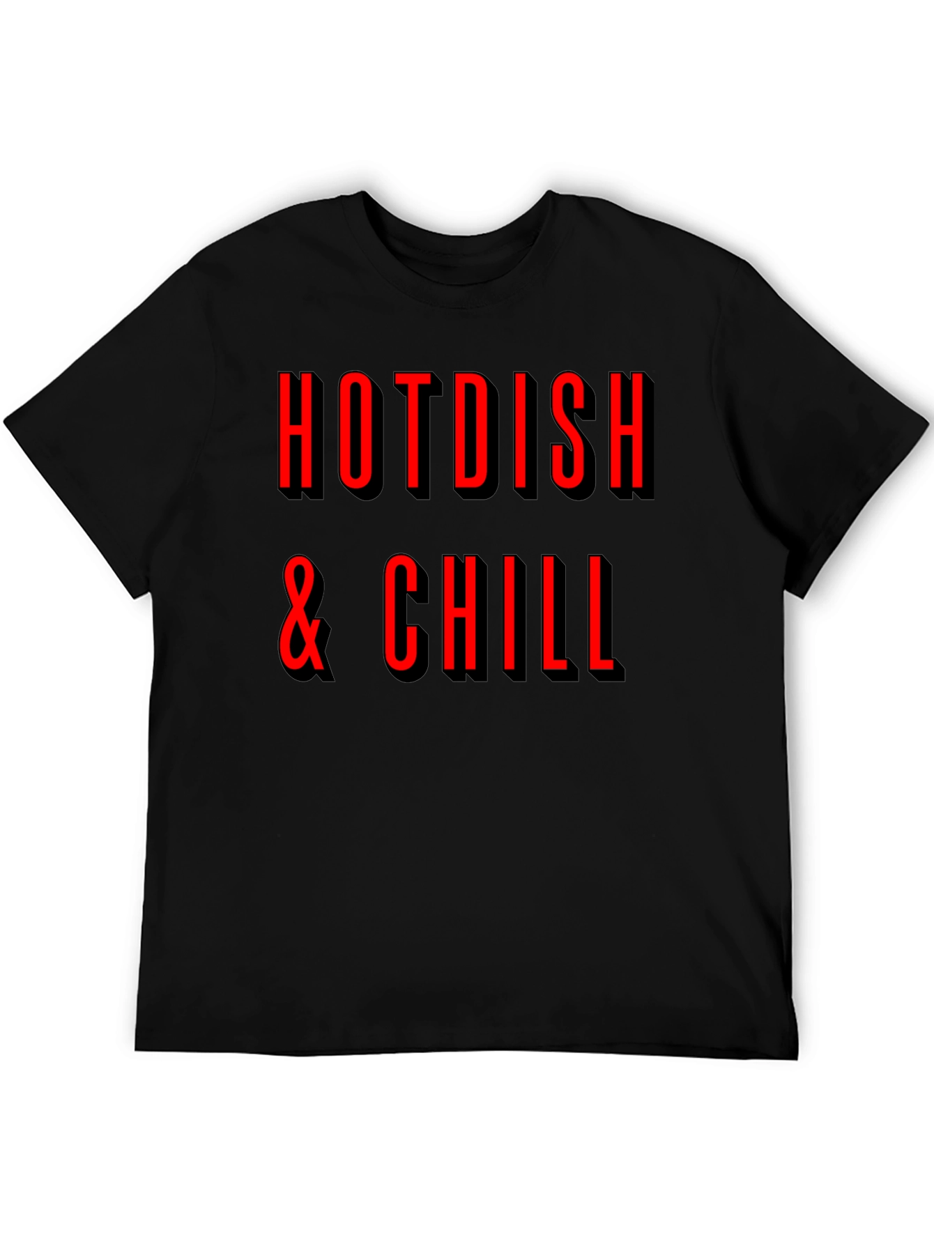 Hotdish & Chill Graphic Tee - Black Crewneck T-Shirt