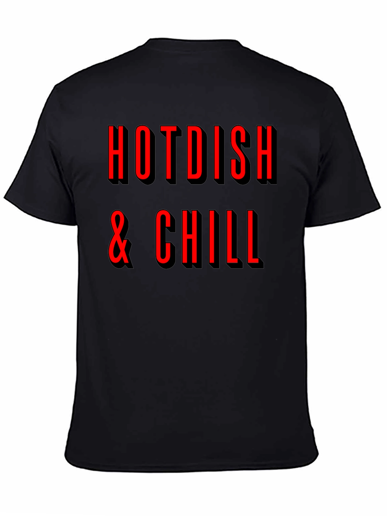 Hotdish & Chill Graphic Tee - Black Crewneck T-Shirt