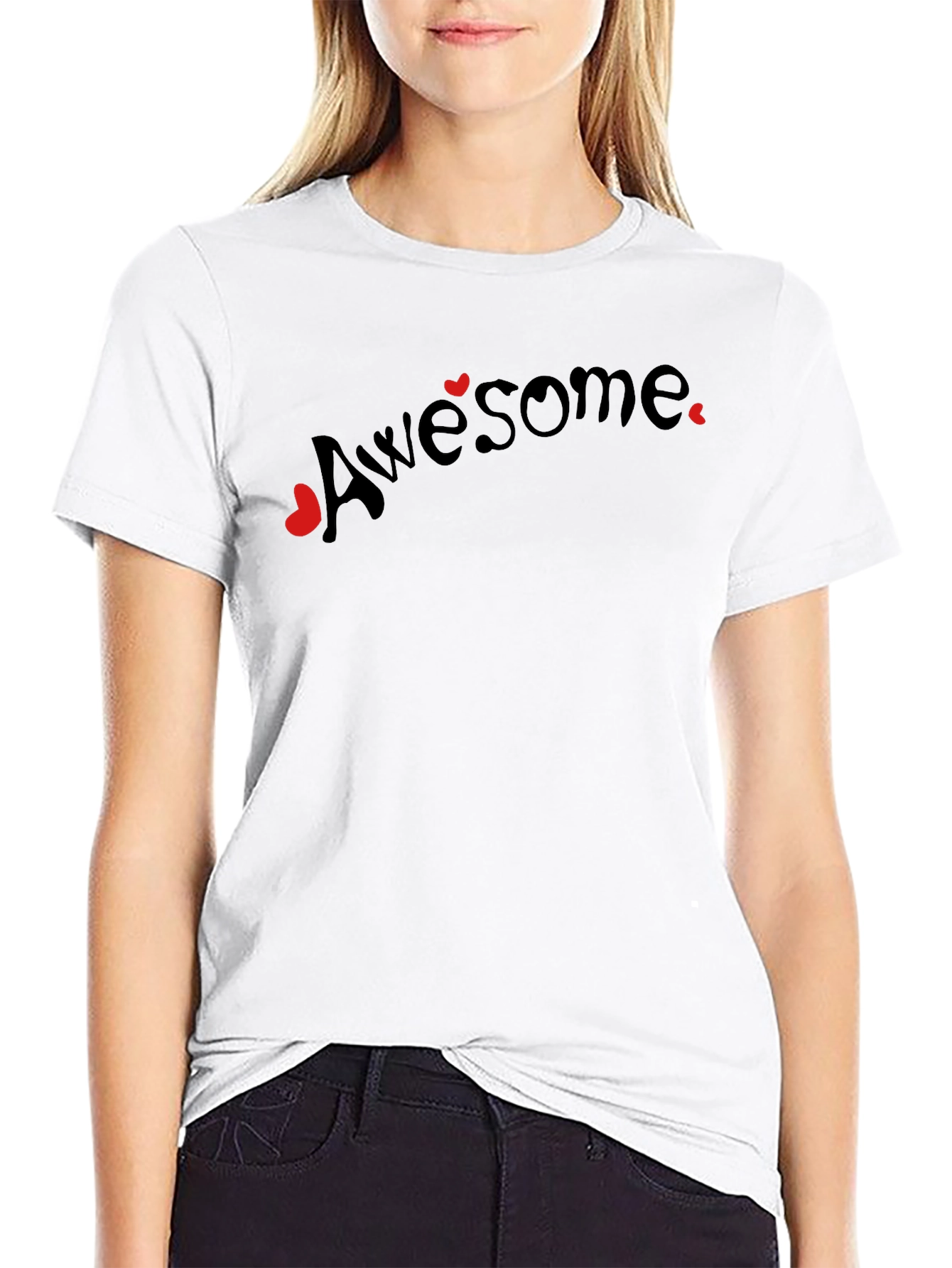 Awesome Hearts Graphic Tee - Black