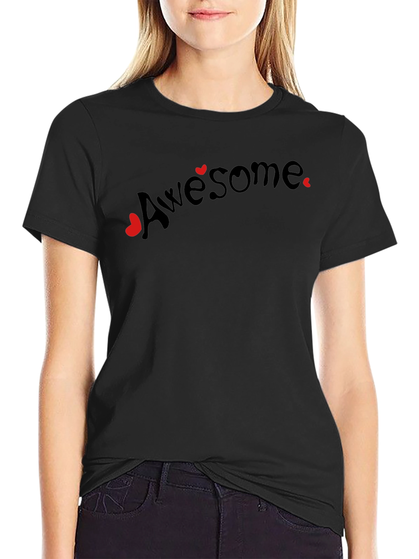 Awesome Hearts Graphic Tee - Black