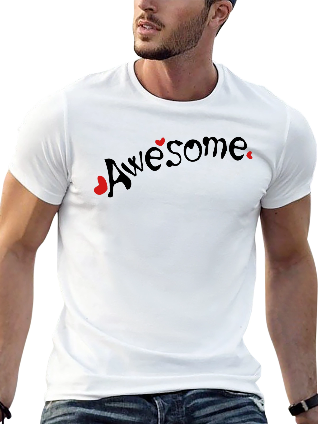Awesome Hearts Graphic Tee - Black