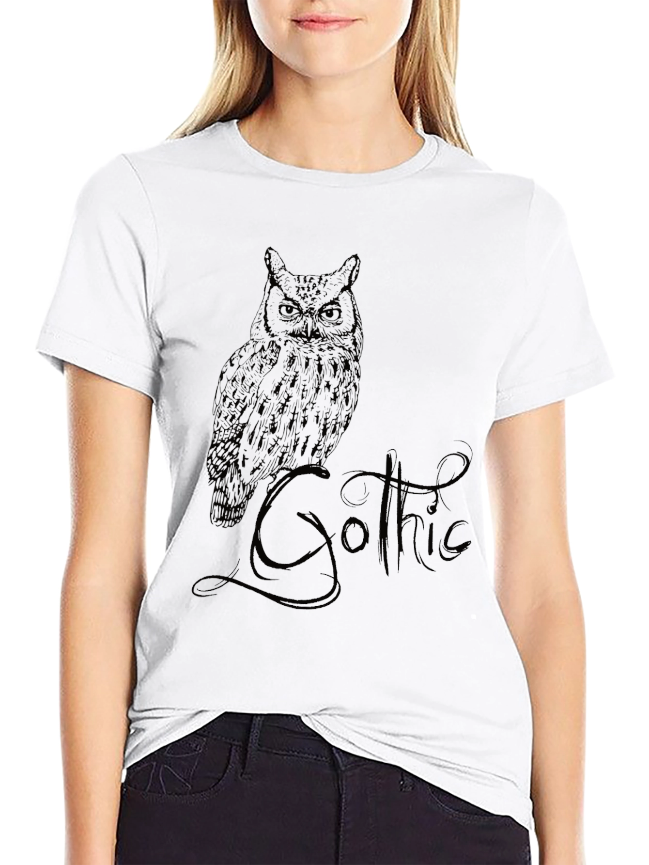 Gothic Owl T-Shirt - Dark Style