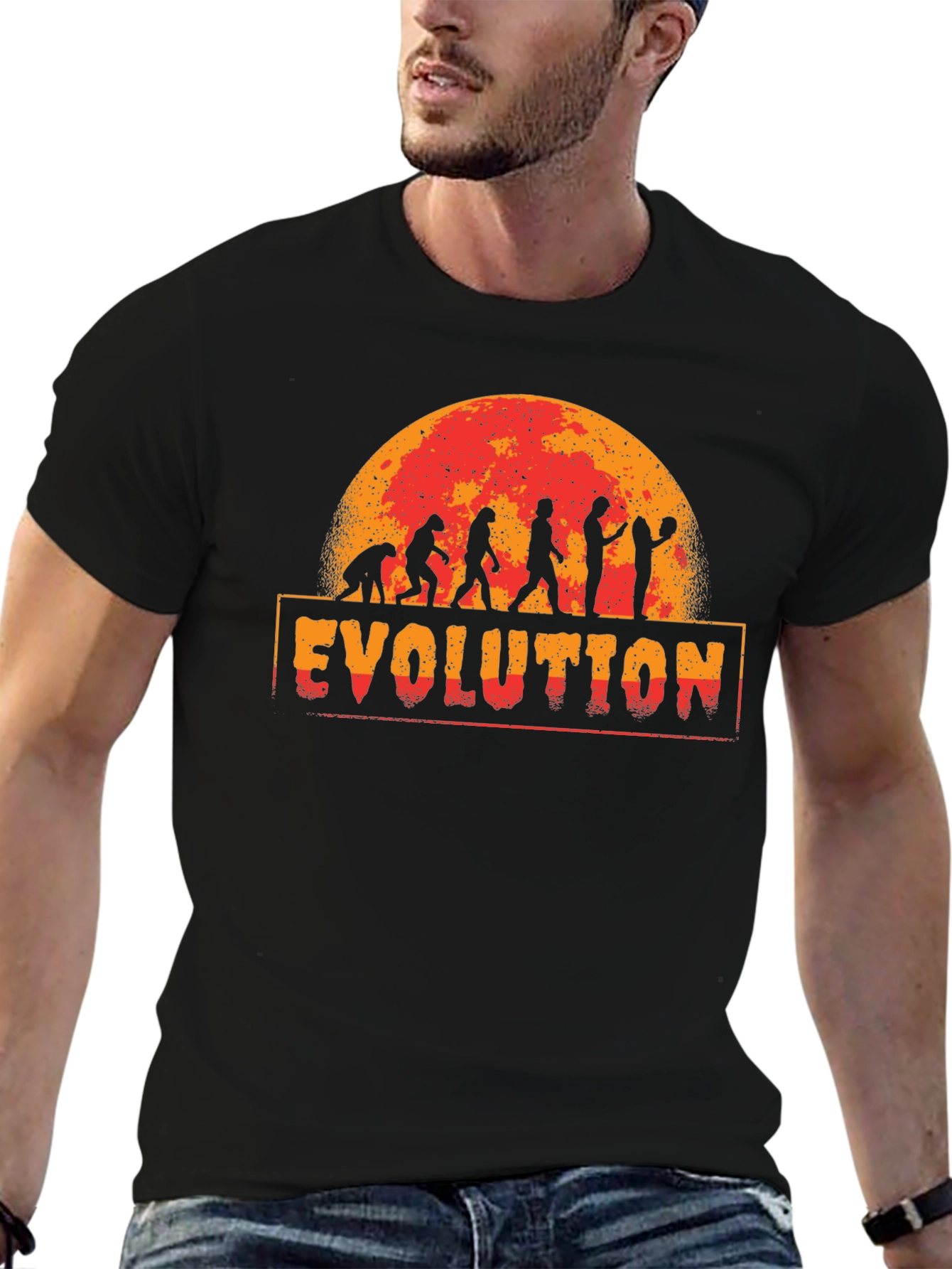 Basketball Evolution Graphic Print T-Shirt