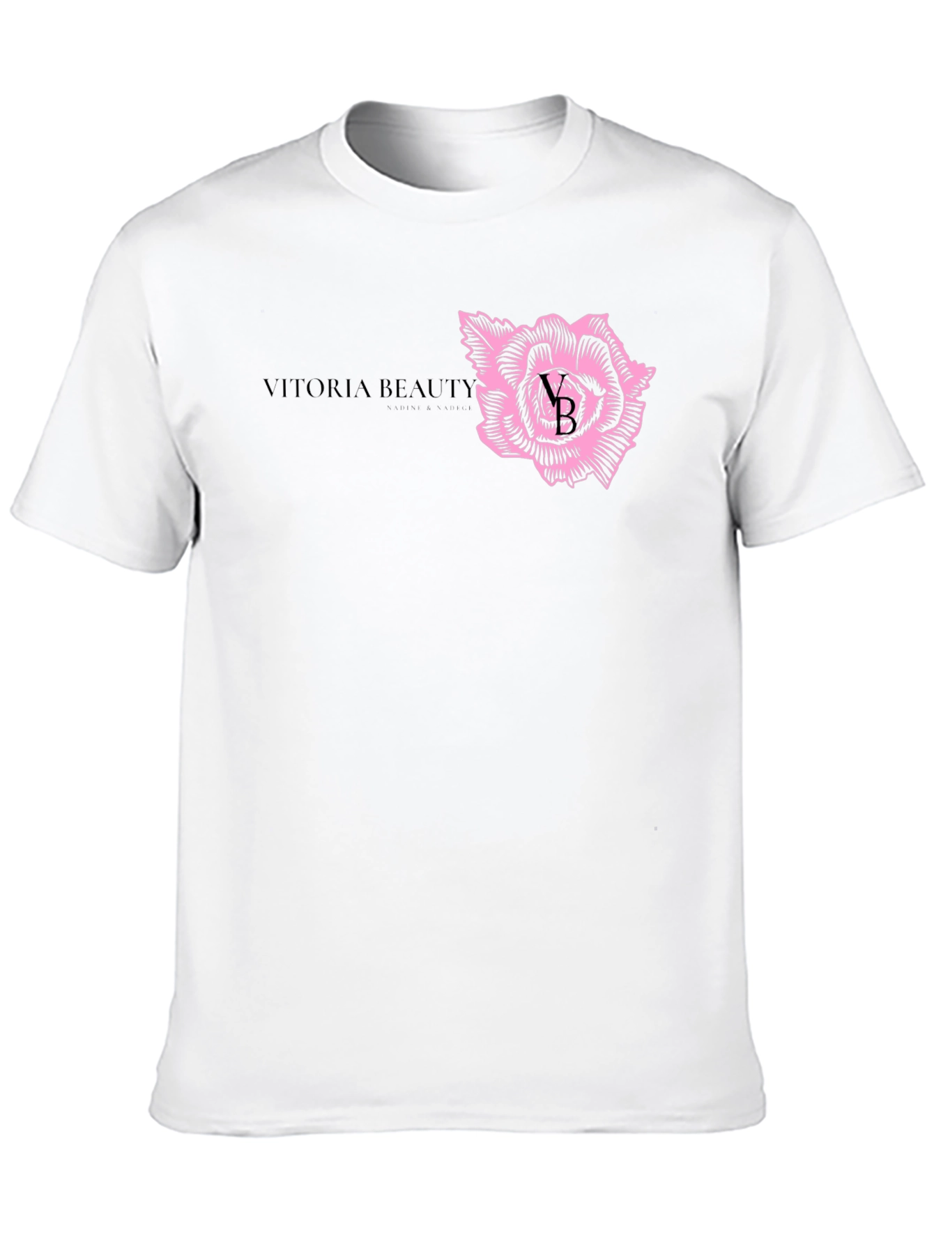 Black Graphic Tee - Vitoria Beauty Pink Rose