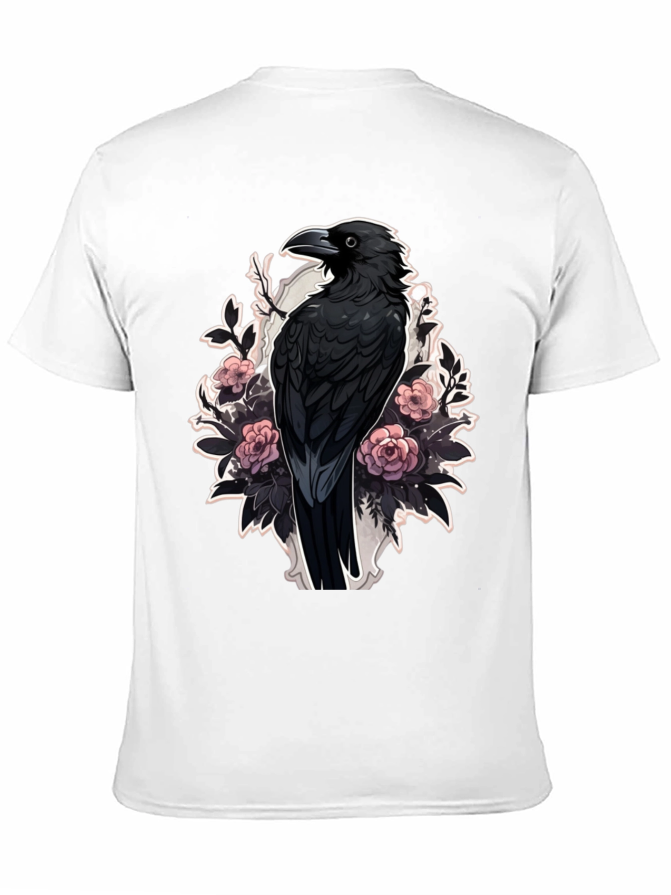 Raven & Roses Graphic Tee - Dark Aesthetic Style