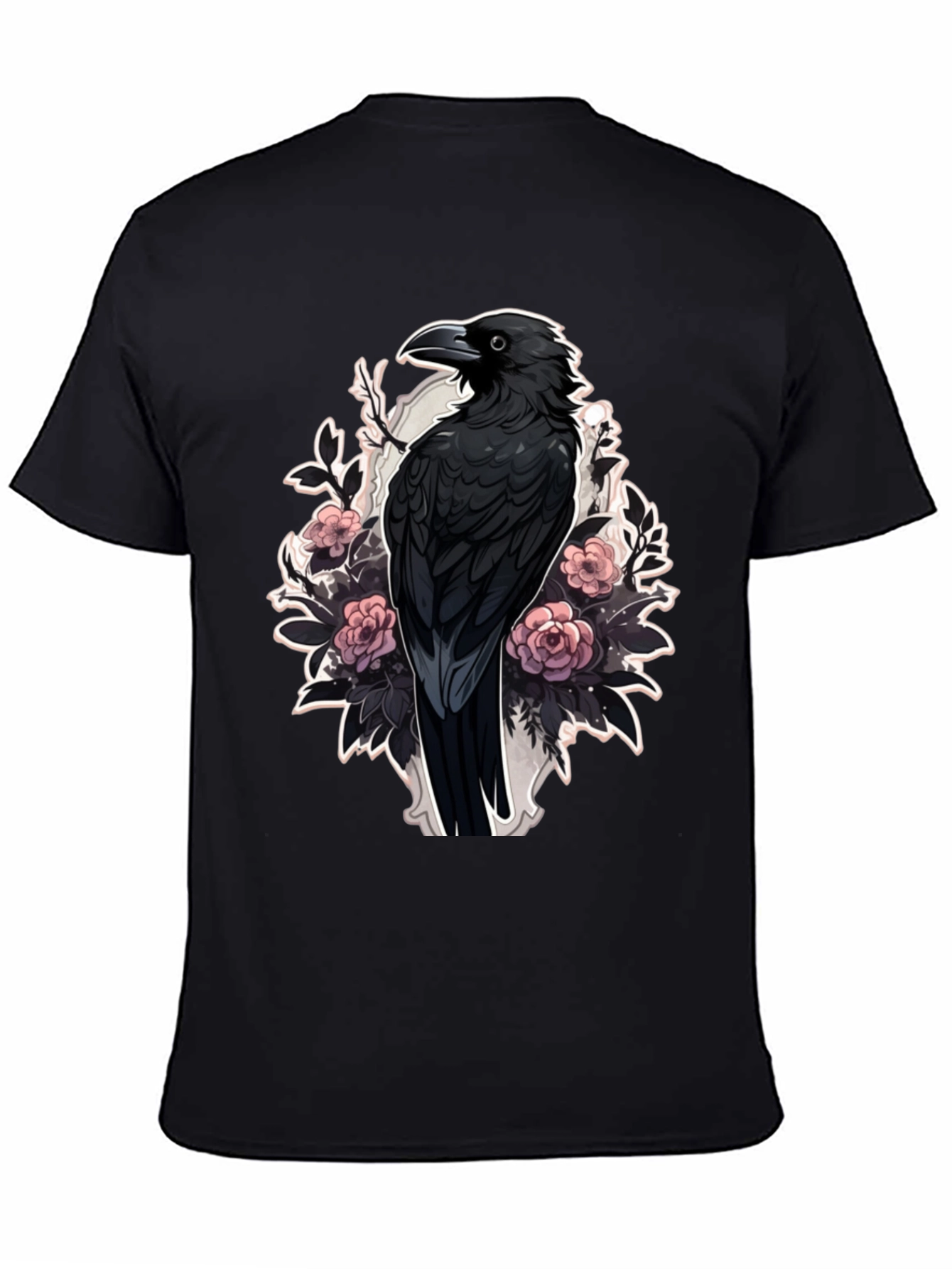 Raven & Roses Graphic Tee - Dark Aesthetic Style