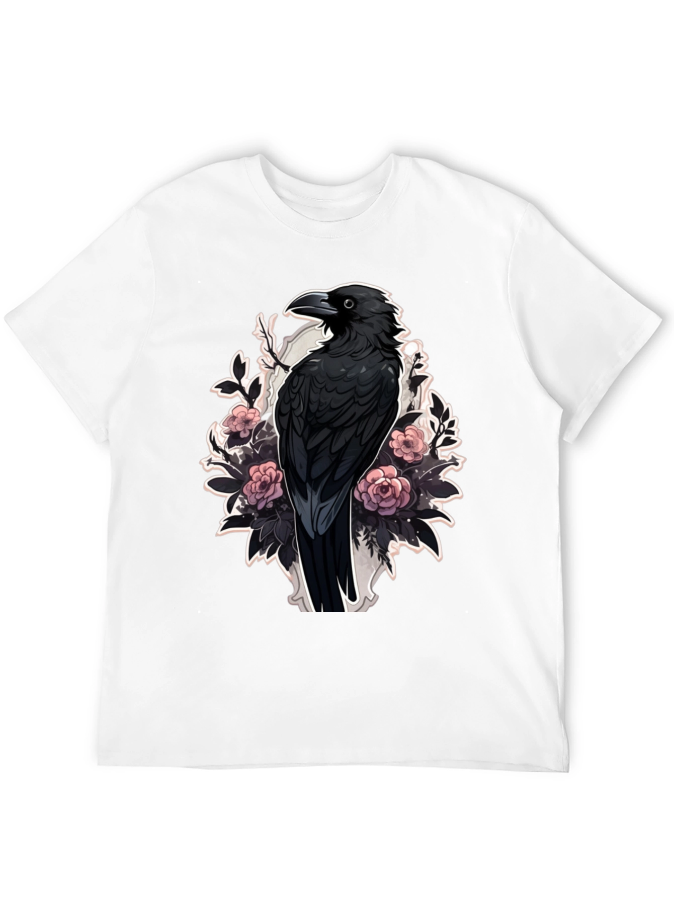 Raven & Roses Graphic Tee - Dark Aesthetic Style