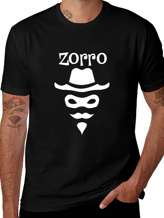 Zorro Graphic Tee - Stylish Masked Man Design Black T-Shirt