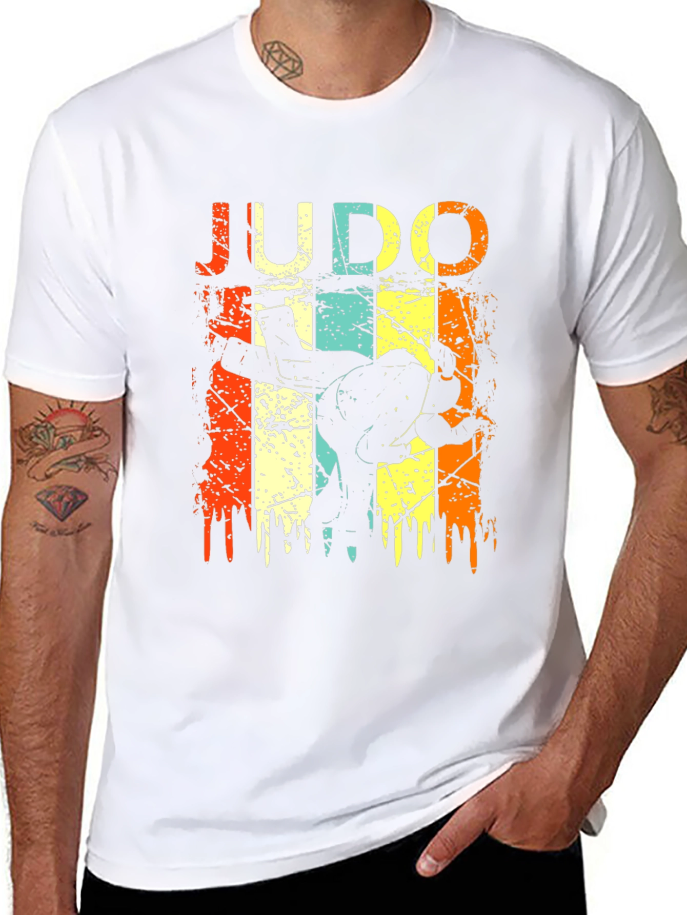 Judo Retro Style Black T-Shirt
