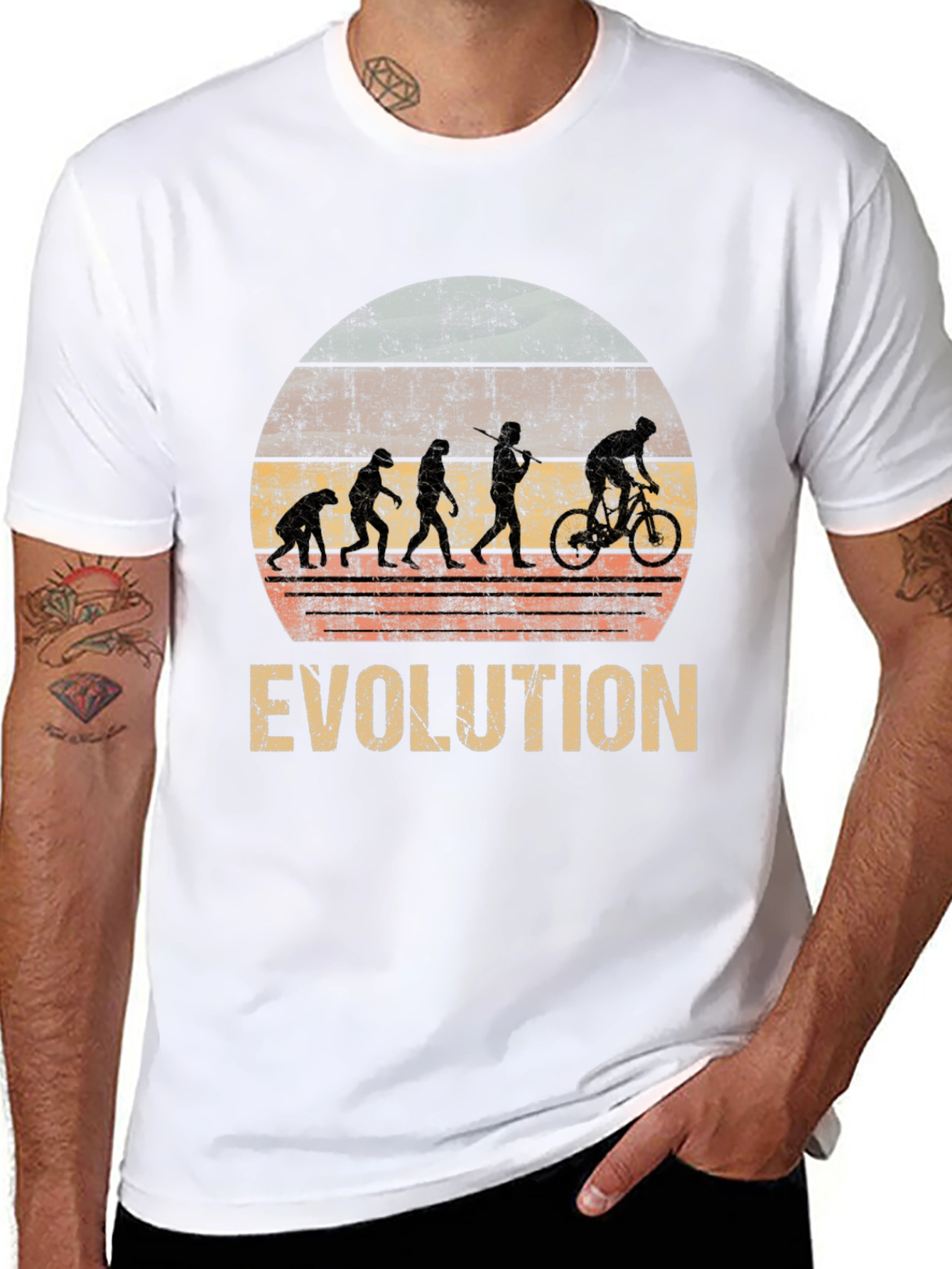 Evolution Biking T-Shirt - Distressed Graphic Tee