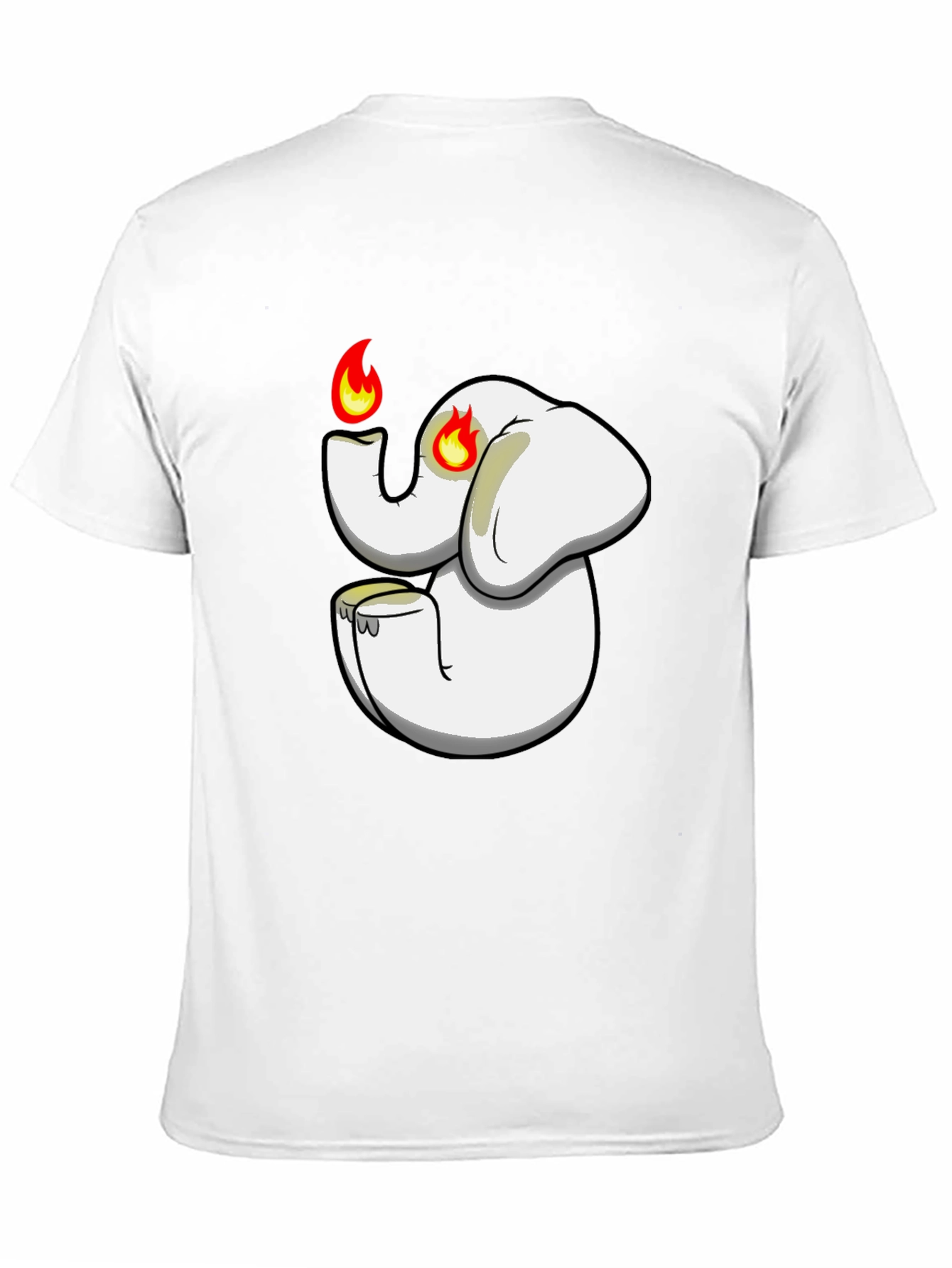 Black T-Shirt with Cartoon Elephant Graphic