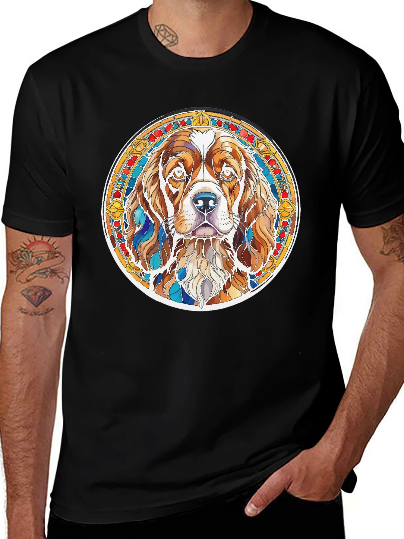 Dog Lovers Stained Glass T-Shirt