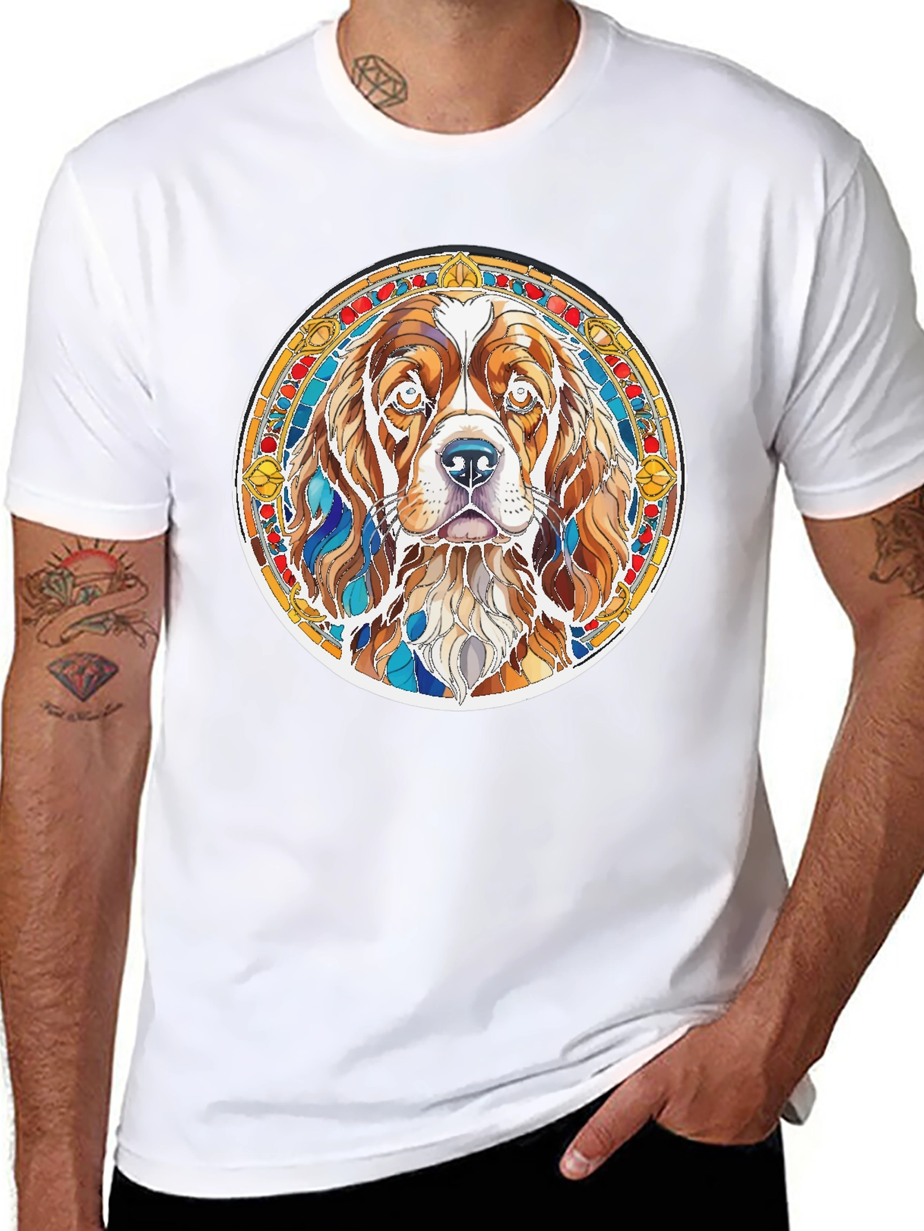 Dog Lovers Stained Glass T-Shirt