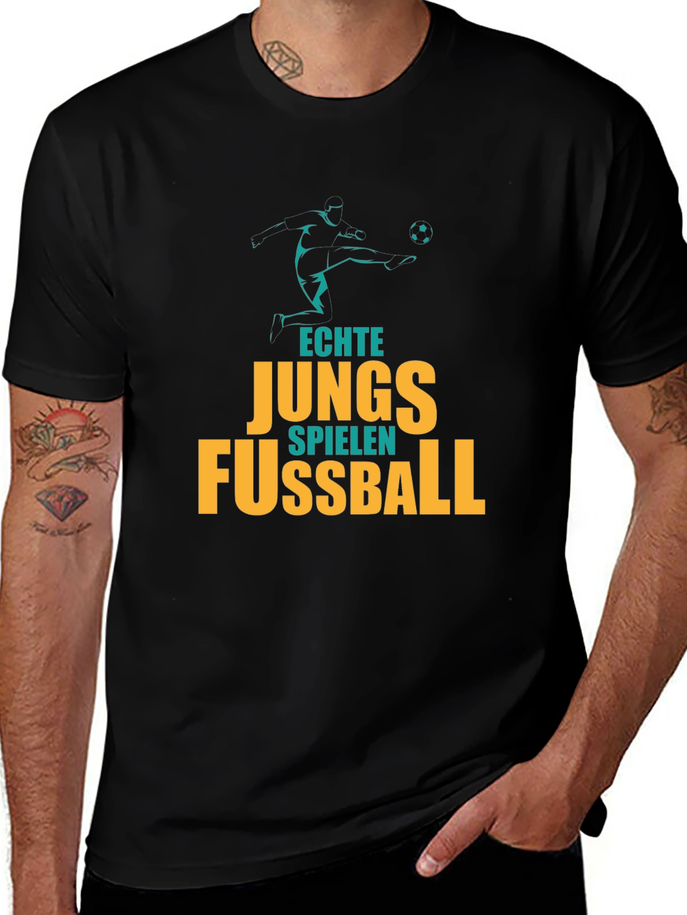 Echte Jungs Fussball T-Shirt - Soccer Graphic Tee