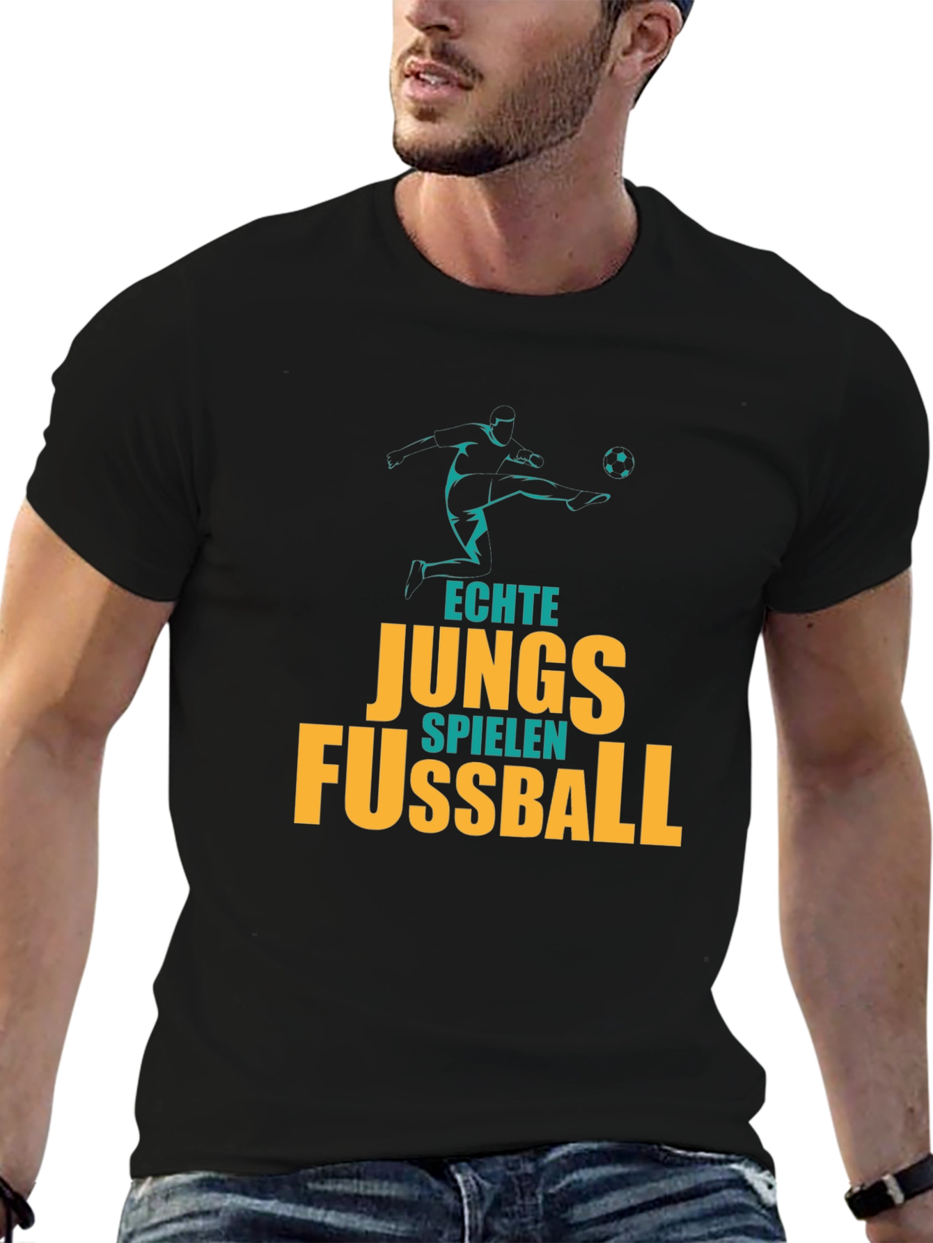Echte Jungs Fussball T-Shirt - Soccer Graphic Tee