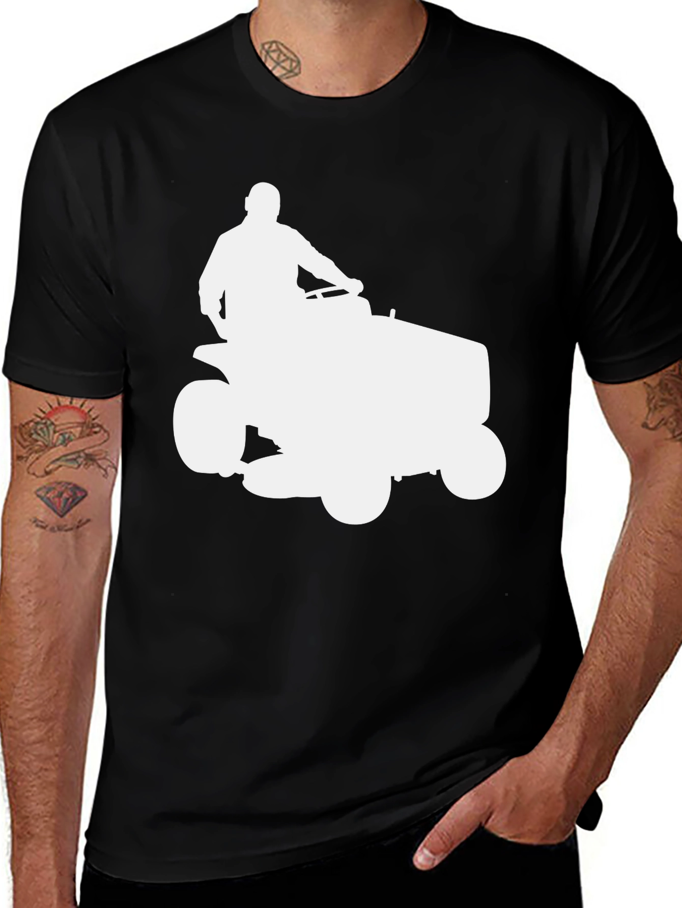 Lawn Mower Black T-Shirt