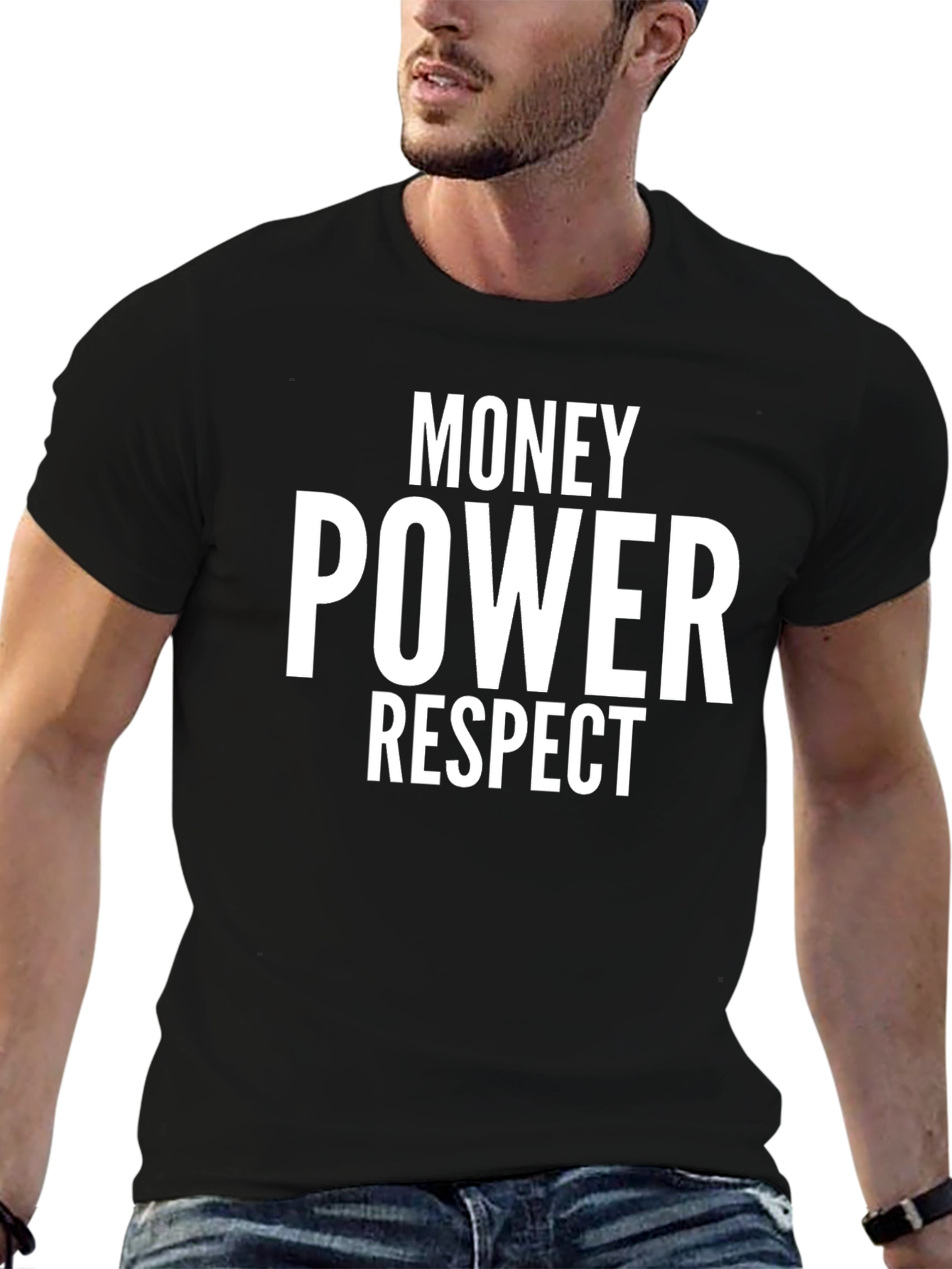 Money Power Respect Graphic Tee - Black