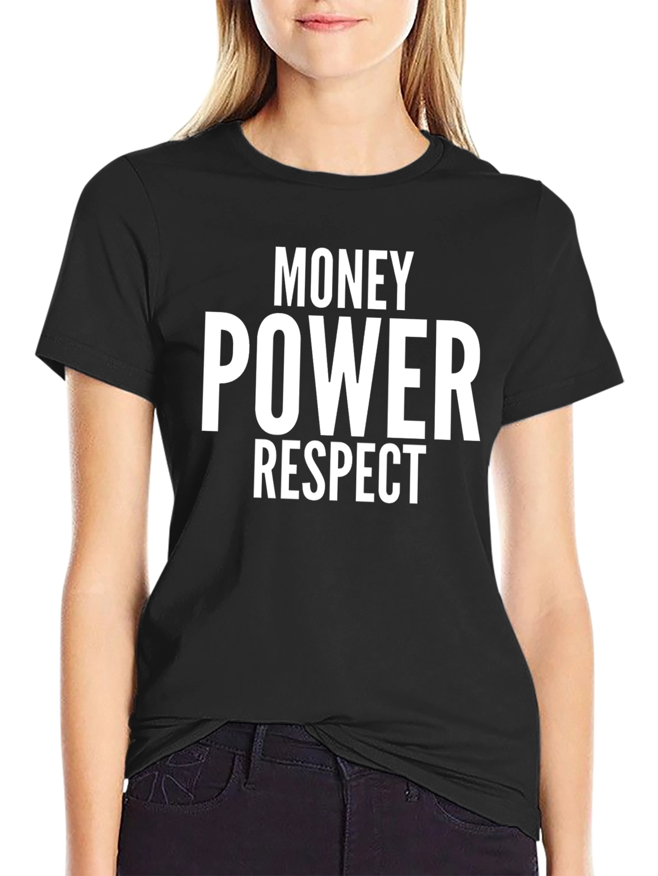 Money Power Respect Graphic Tee - Black