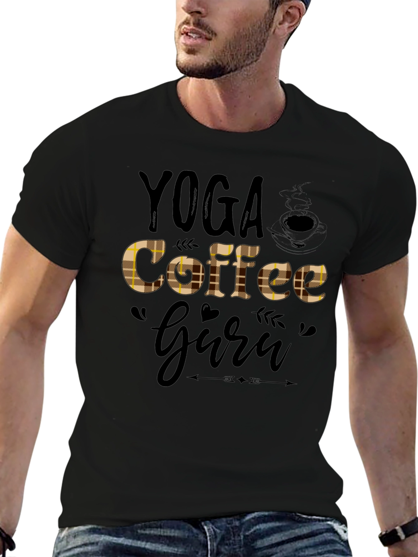 Yoga Coffee Guru Black T-Shirt