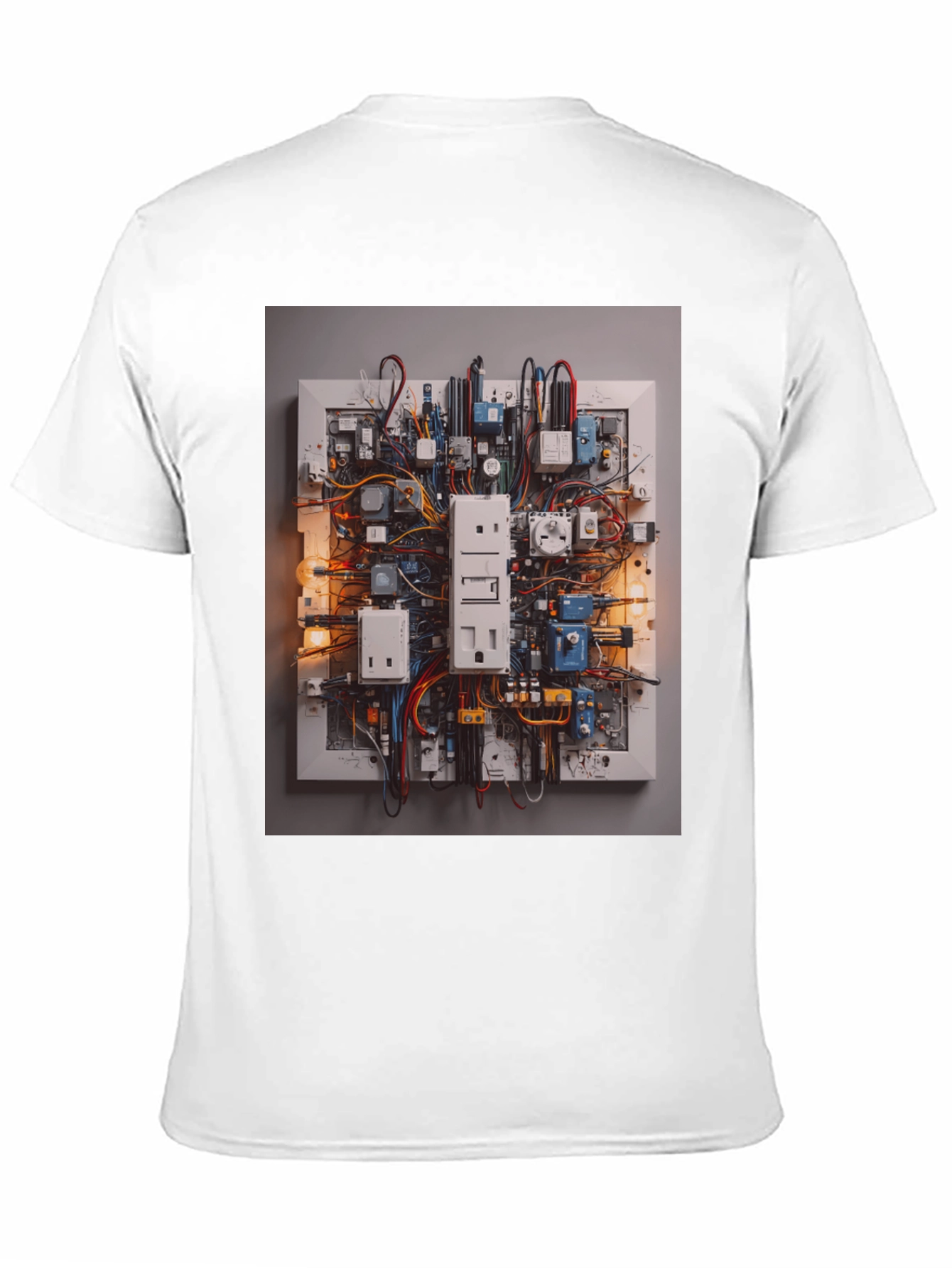 Circuit Board Graphic Tee - Unique Electrical Design Shirt