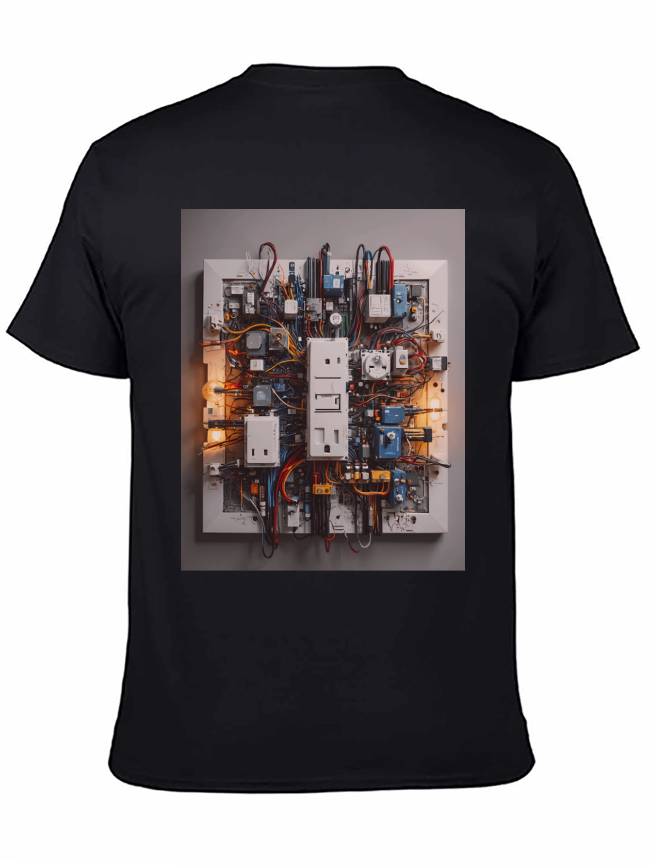 Circuit Board Graphic Tee - Unique Electrical Design Shirt