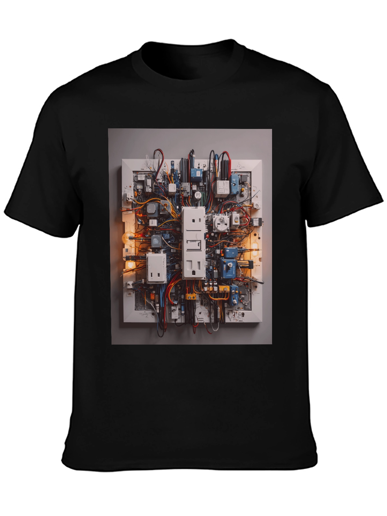 Circuit Board Graphic Tee - Unique Electrical Design Shirt