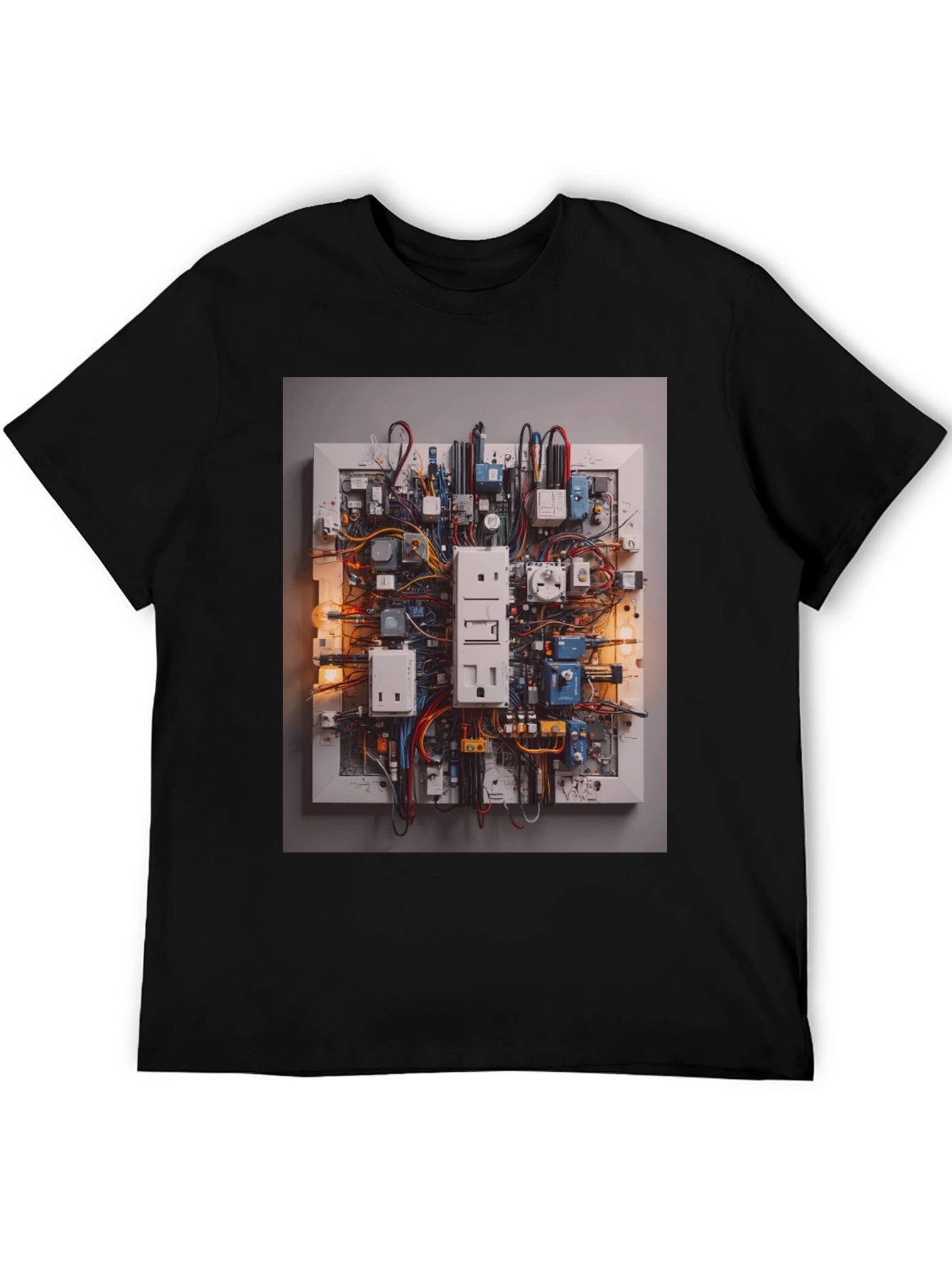Circuit Board Graphic Tee - Unique Electrical Design Shirt