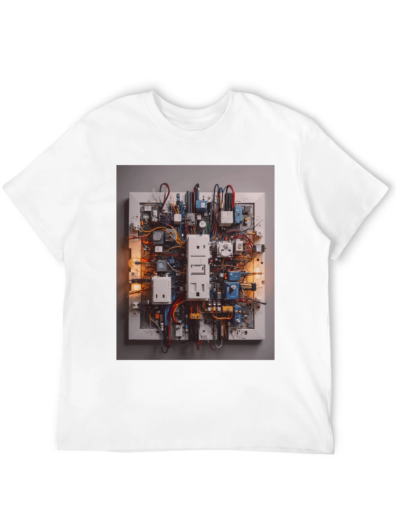 Circuit Board Graphic Tee - Unique Electrical Design Shirt